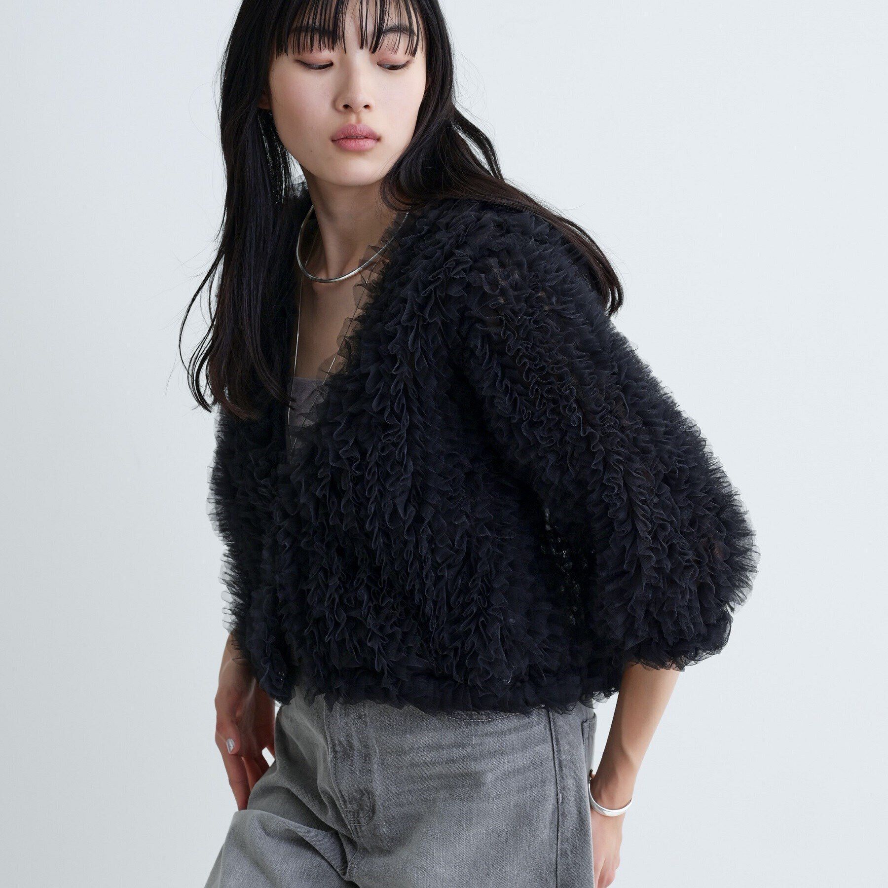 GALLEST「ボリュームチュールカーディガン」|カーディガン|