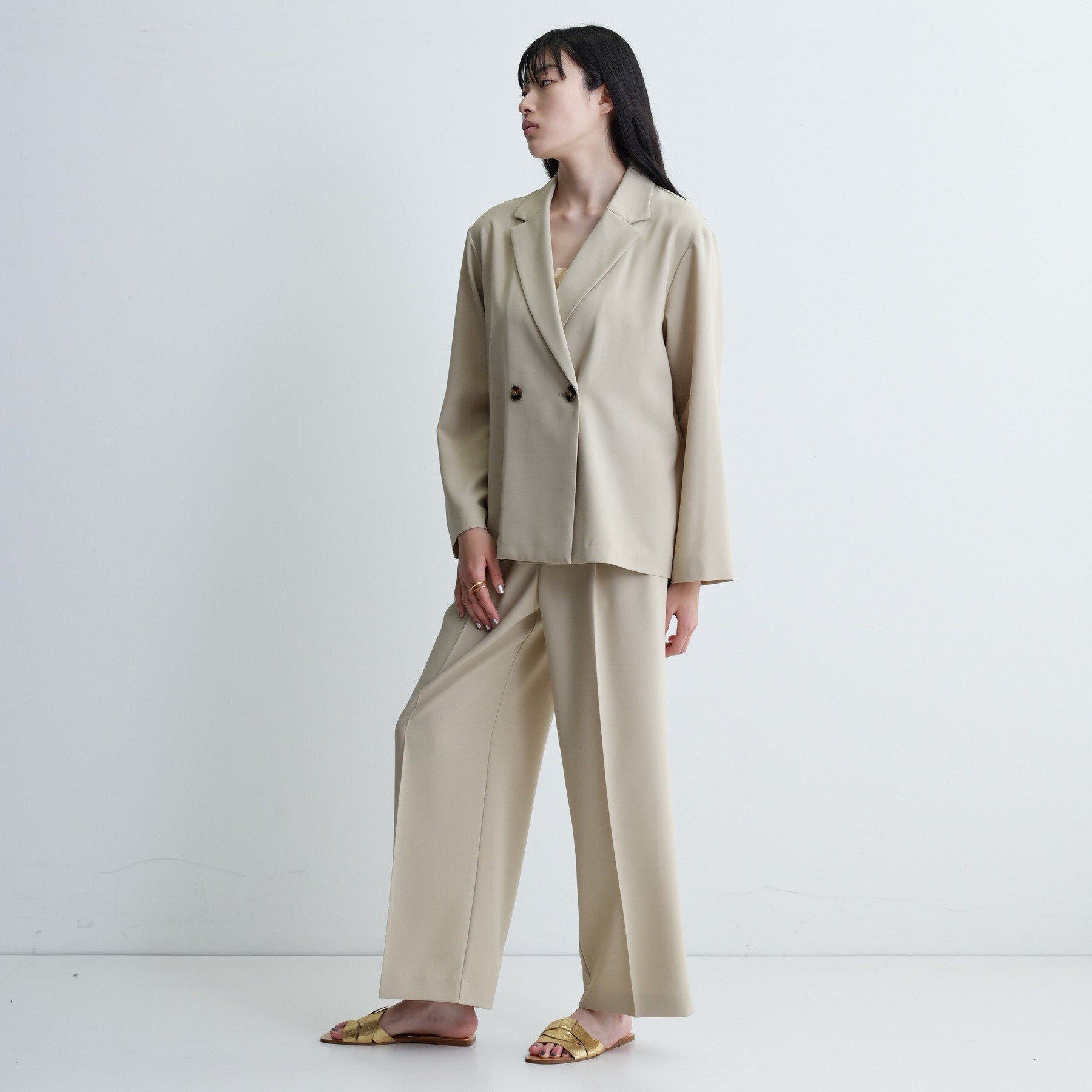 GALLEST「【セットアップ可】モードフィットダブルボタンジャケット【カセット服/オケージョン/通勤】」|テーラードジャケット|