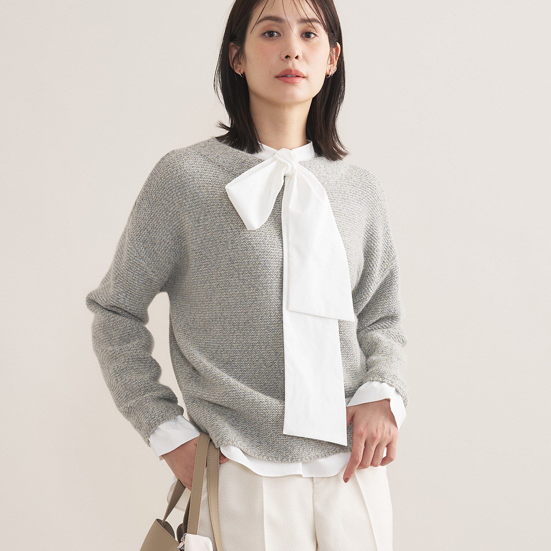 INDIVI「【2点セット／洗える／セレモニー】ツイードジレ＆ボウタイブラウス」|その他|