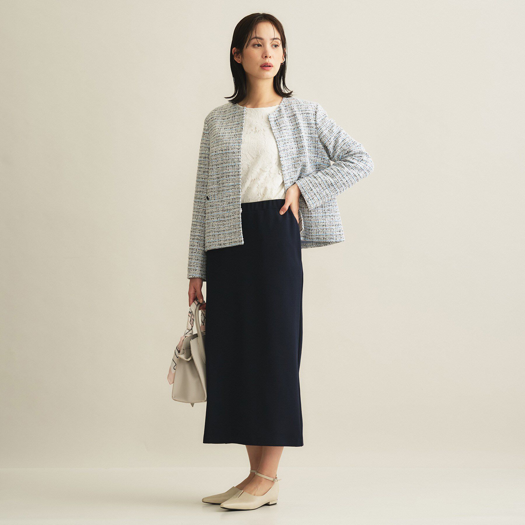 INDIVI「【洗える／セレモニー】フラワーレースブラウス」|シャツ・ブラウス|