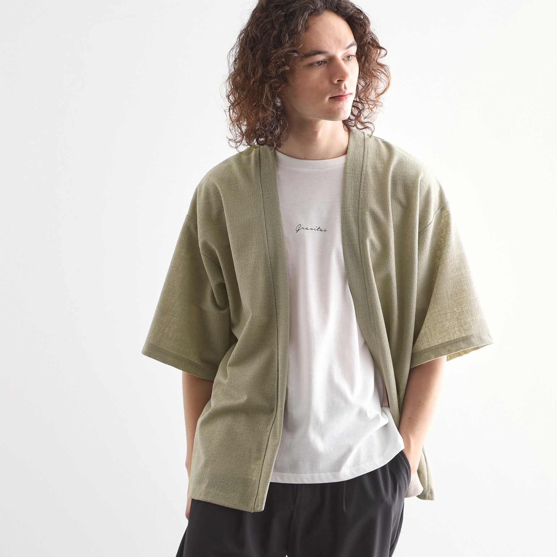 tk.TAKEO KIKUCHI「5分袖ボレロアンサンブル」|Tシャツ・カットソー|グレージュ(050)