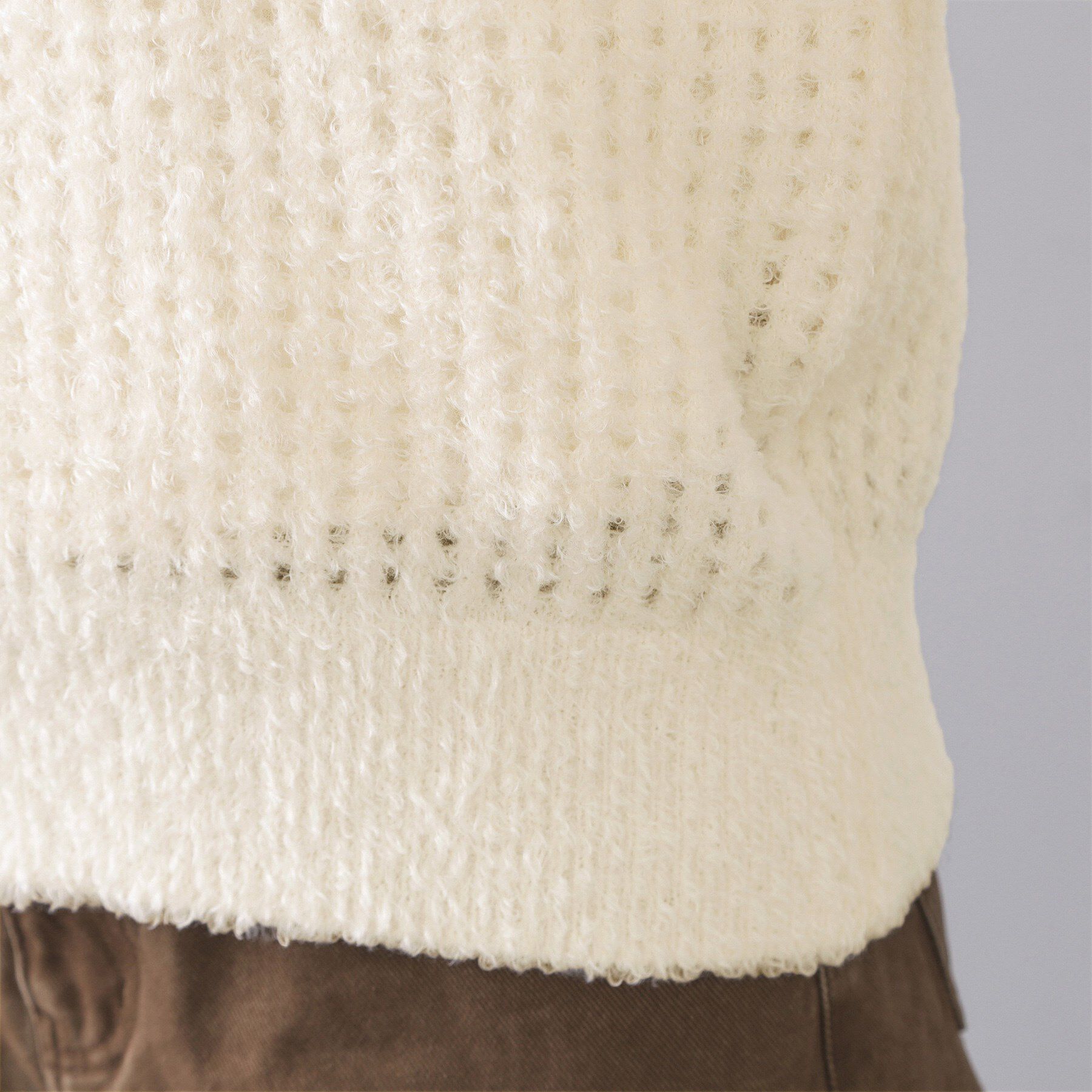 OPAQUE.CLIP「モールヤーンメッシュニット【洗濯機OK】」|ニット・セーター|