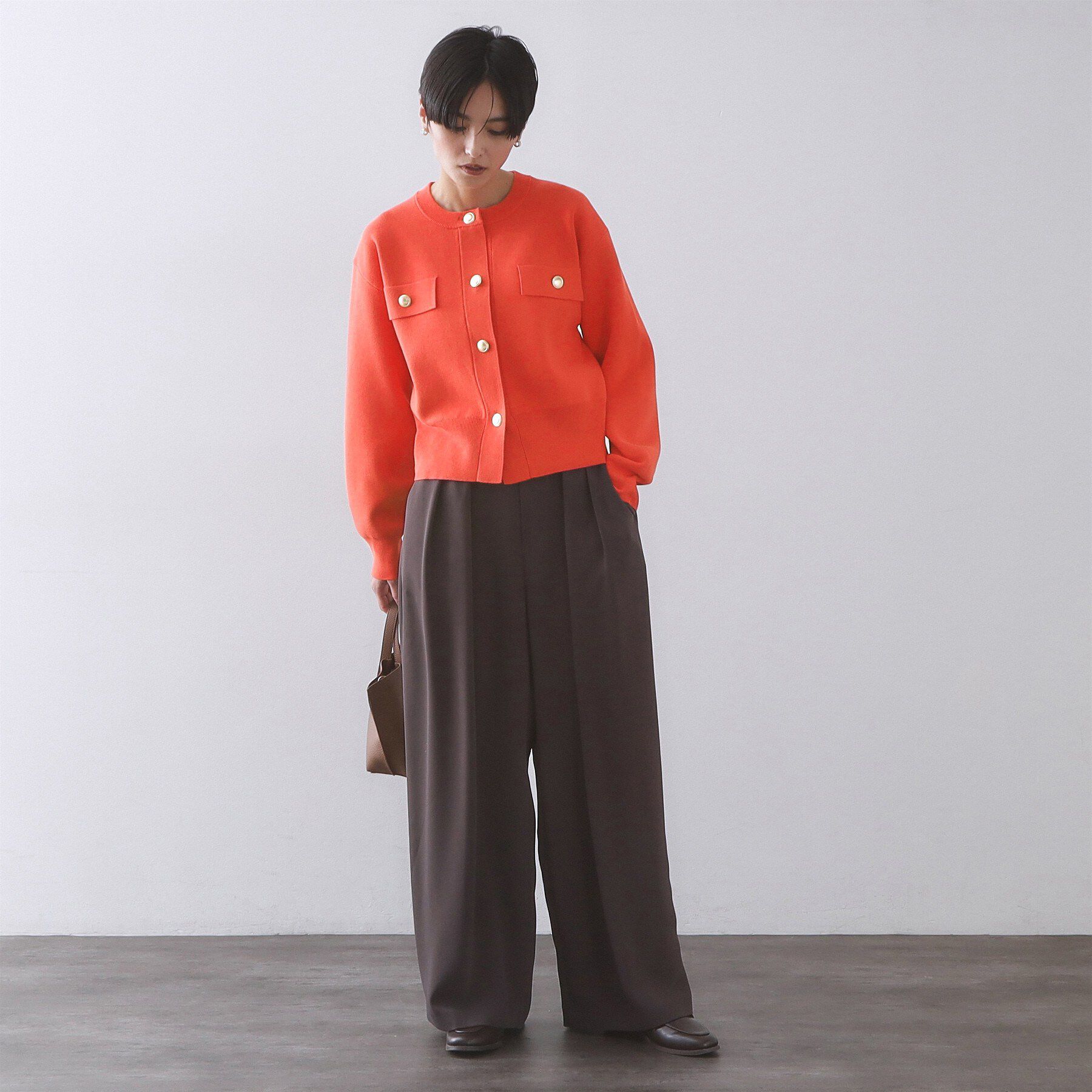 OPAQUE.CLIP「フラップポケット金ボタンニットカーディガン【洗濯機OK】」|カーディガン|