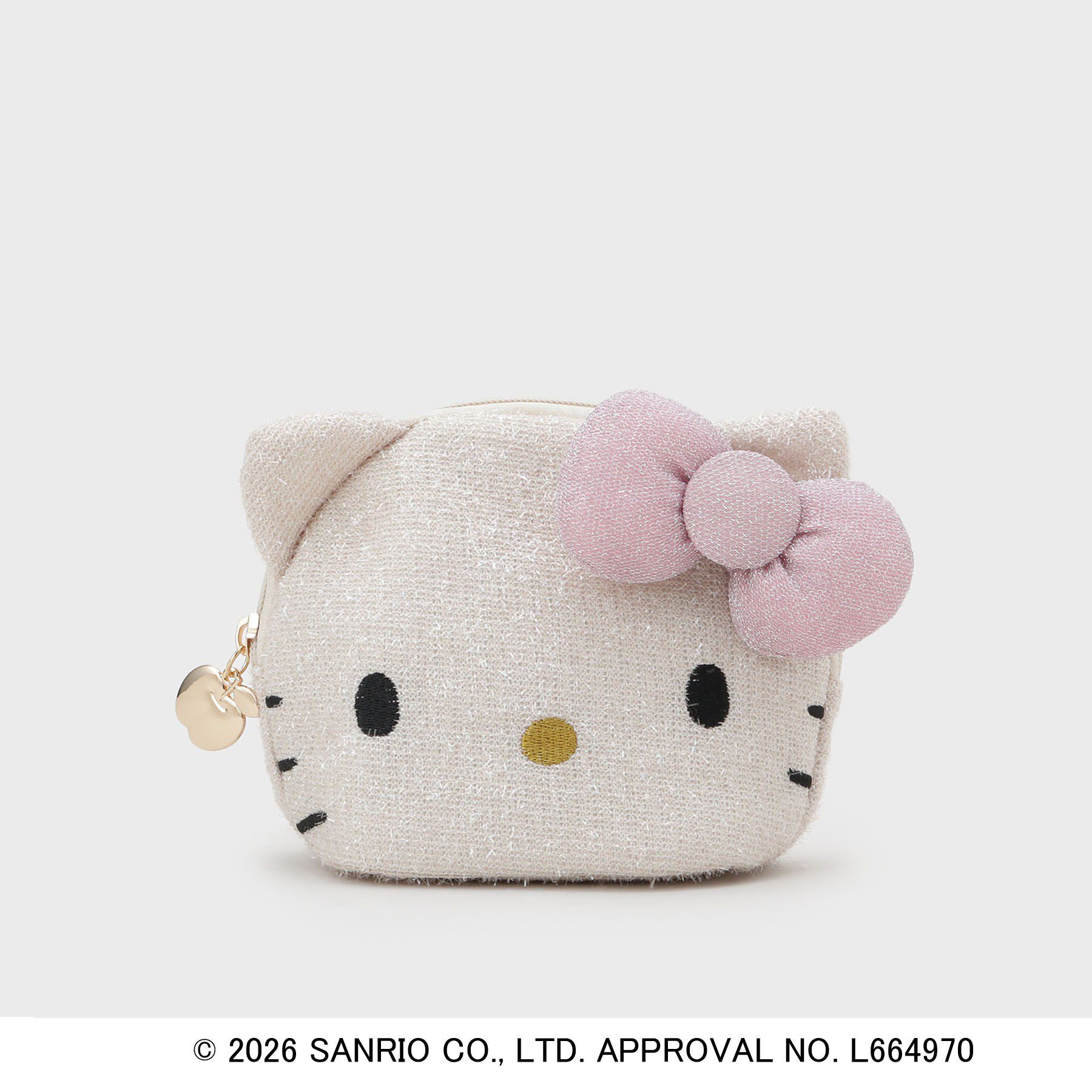 OPAQUE.CLIP「◆【ハローキティ】キラふわフェイス型シェルポーチ」|ポーチ|ベージュ(052)