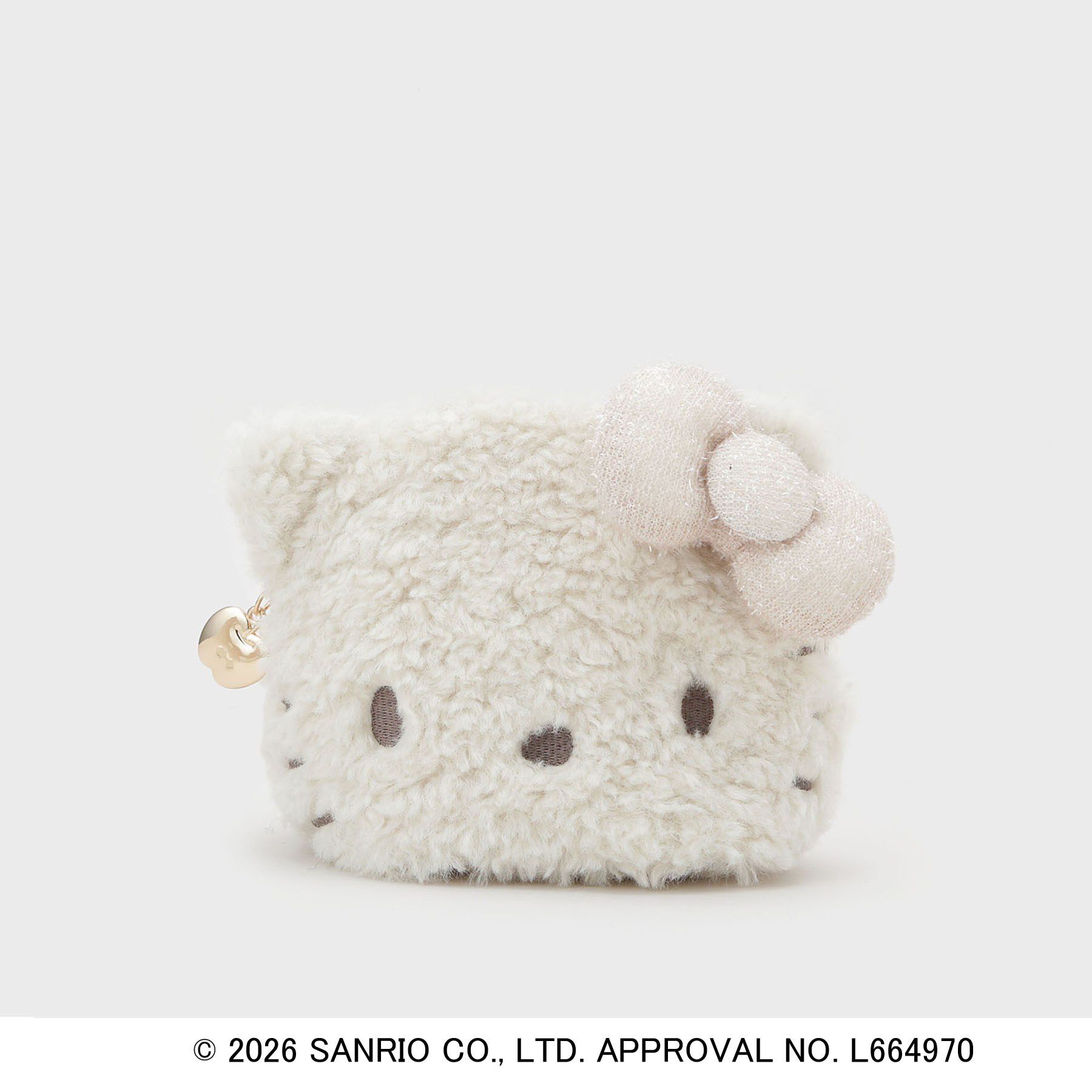 OPAQUE.CLIP「◆【ハローキティ】キラふわフェイス型シェルポーチ」|ポーチ|アイボリー(104)