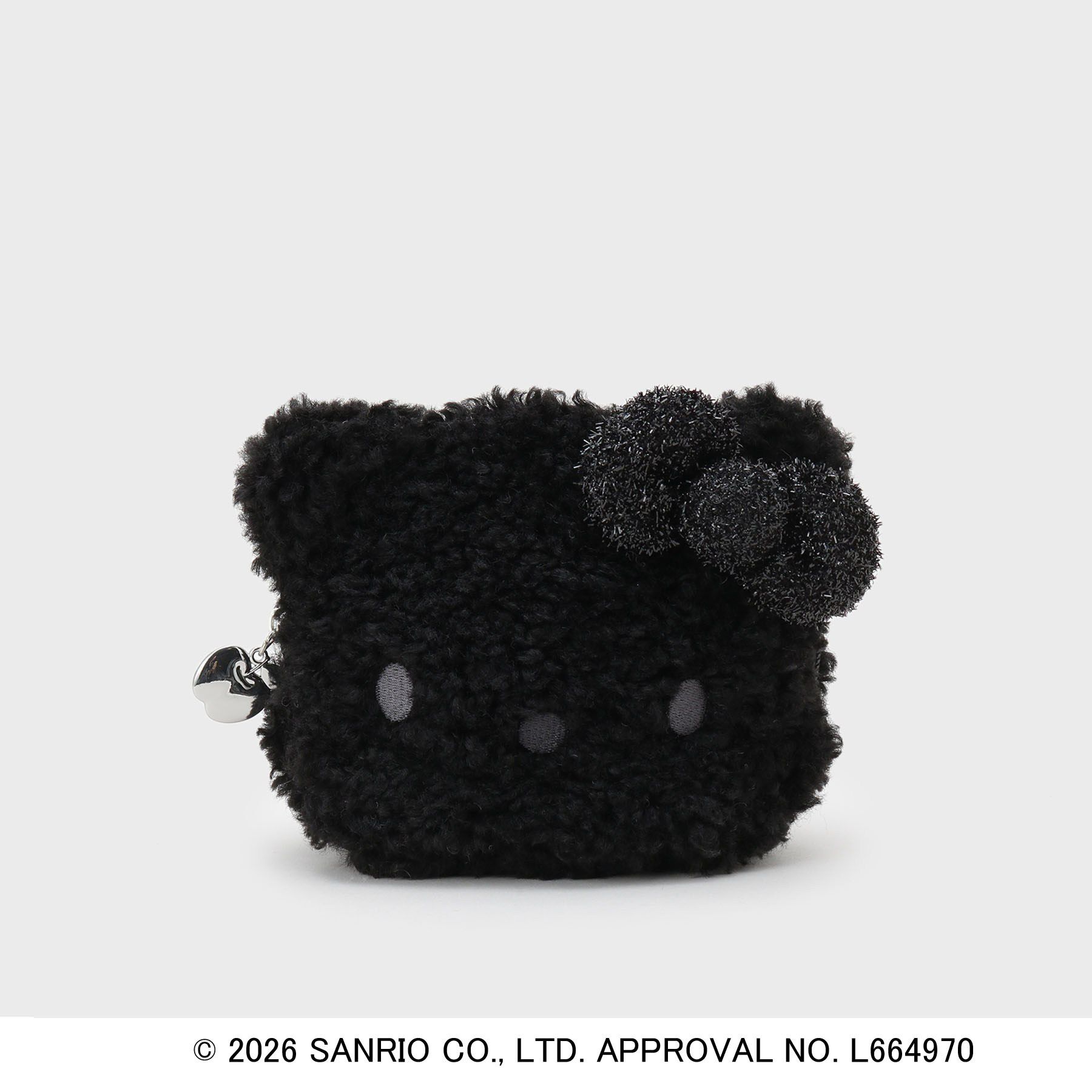 OPAQUE.CLIP「◆【ハローキティ】キラふわフェイス型シェルポーチ」|ポーチ|ブラック(819)