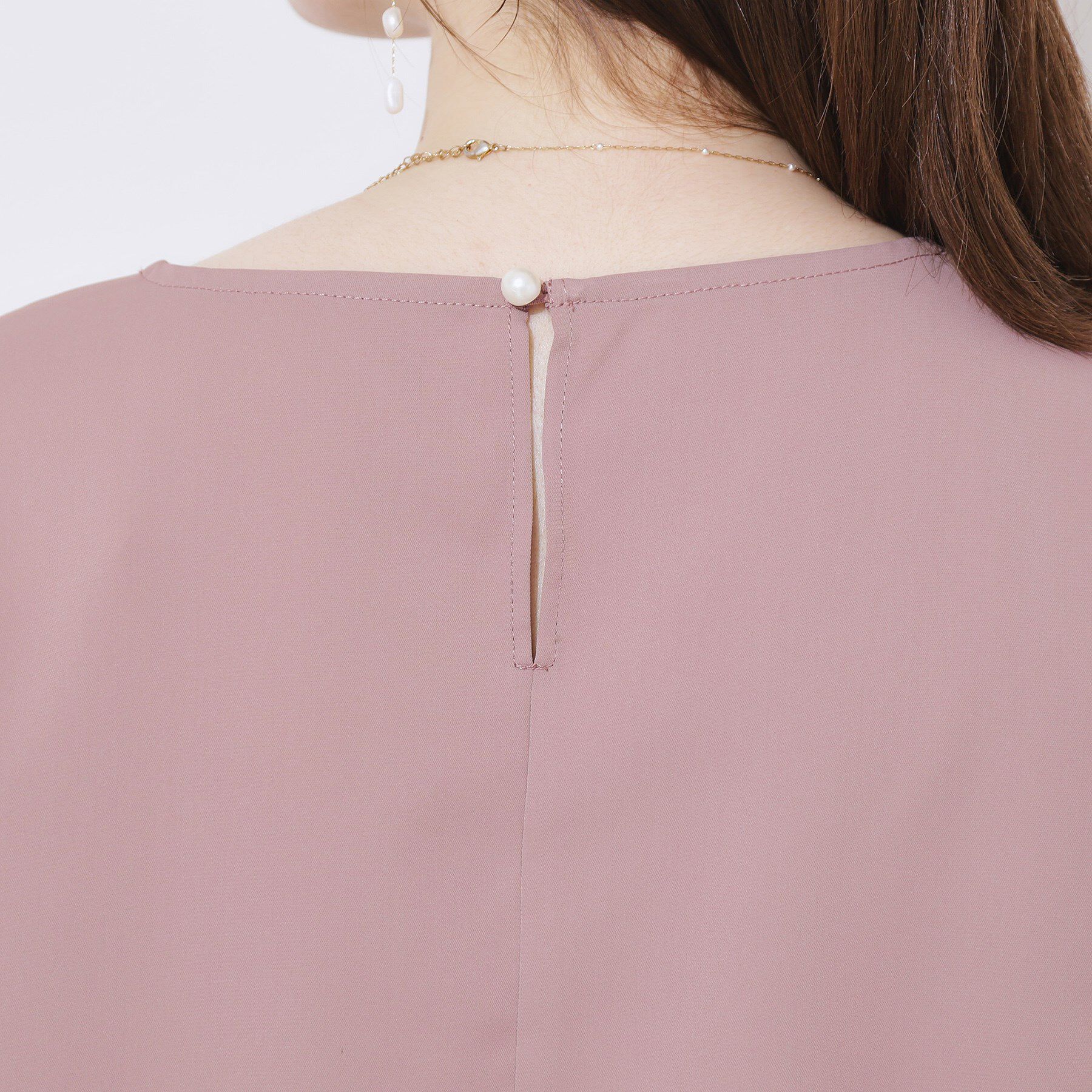 Couture broach「【マシンウォッシャブル・シアー・細見え】Vネック袖レースフレアブラウス」|シャツ・ブラウス|