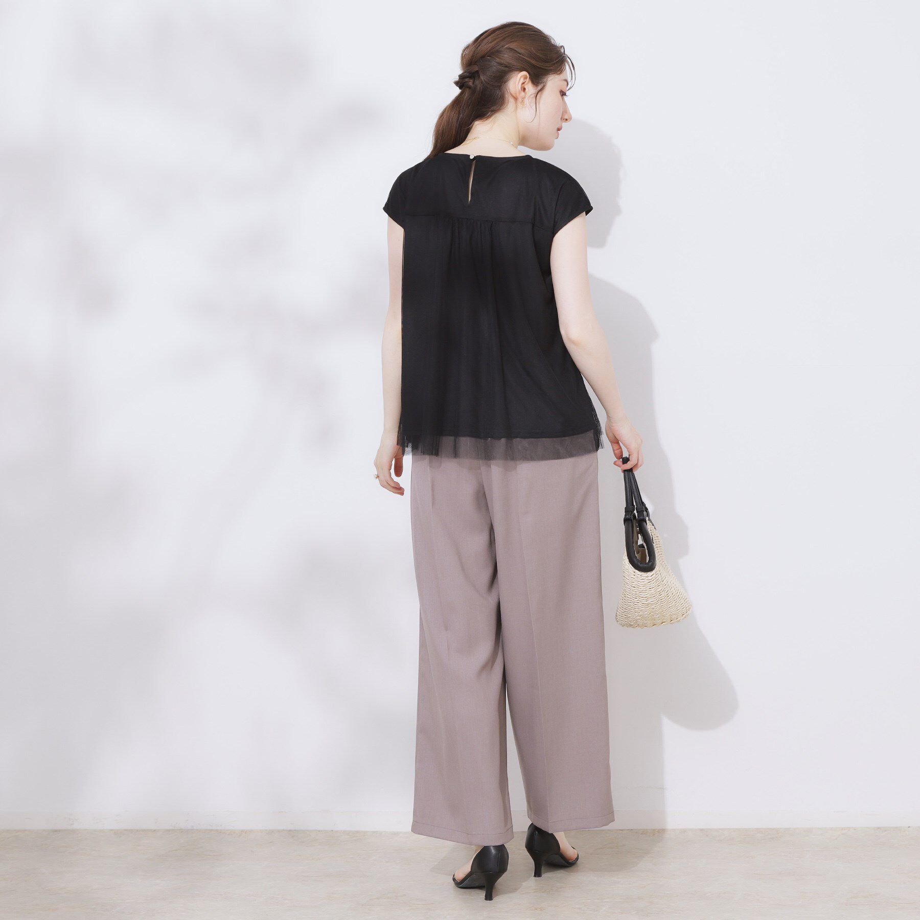 Couture broach「【マシンウォッシャブル・大人可愛い】チュールプリーツチュニック」|Tシャツ・カットソー|