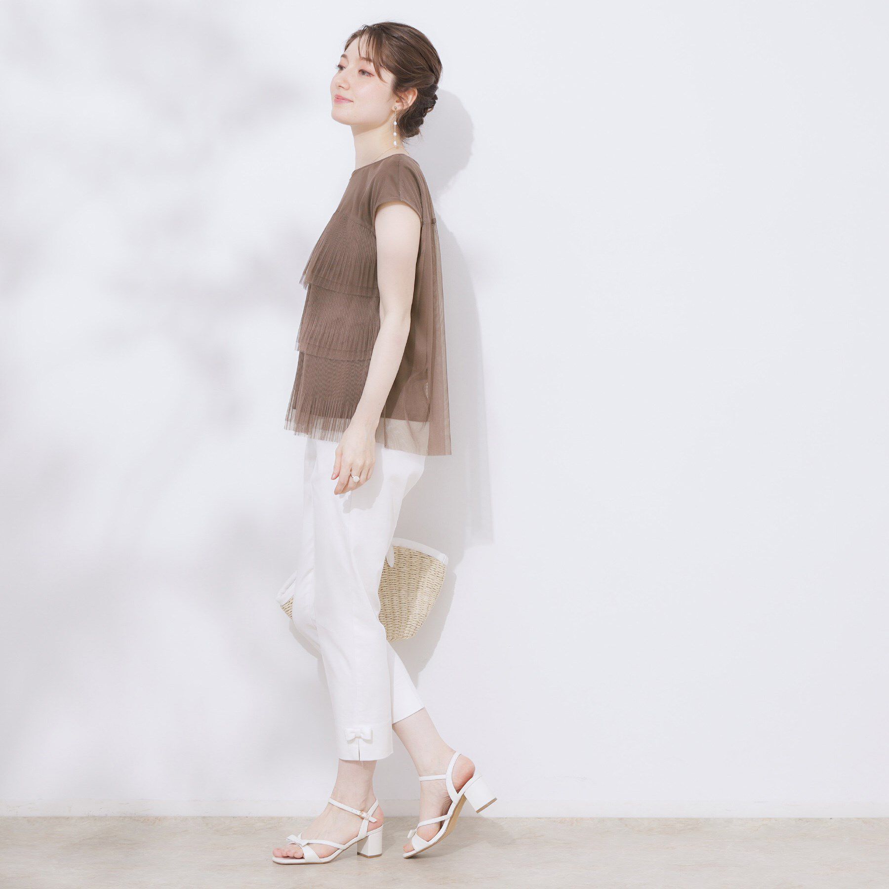 Couture broach「【マシンウォッシャブル・大人可愛い】チュールプリーツチュニック」|Tシャツ・カットソー|