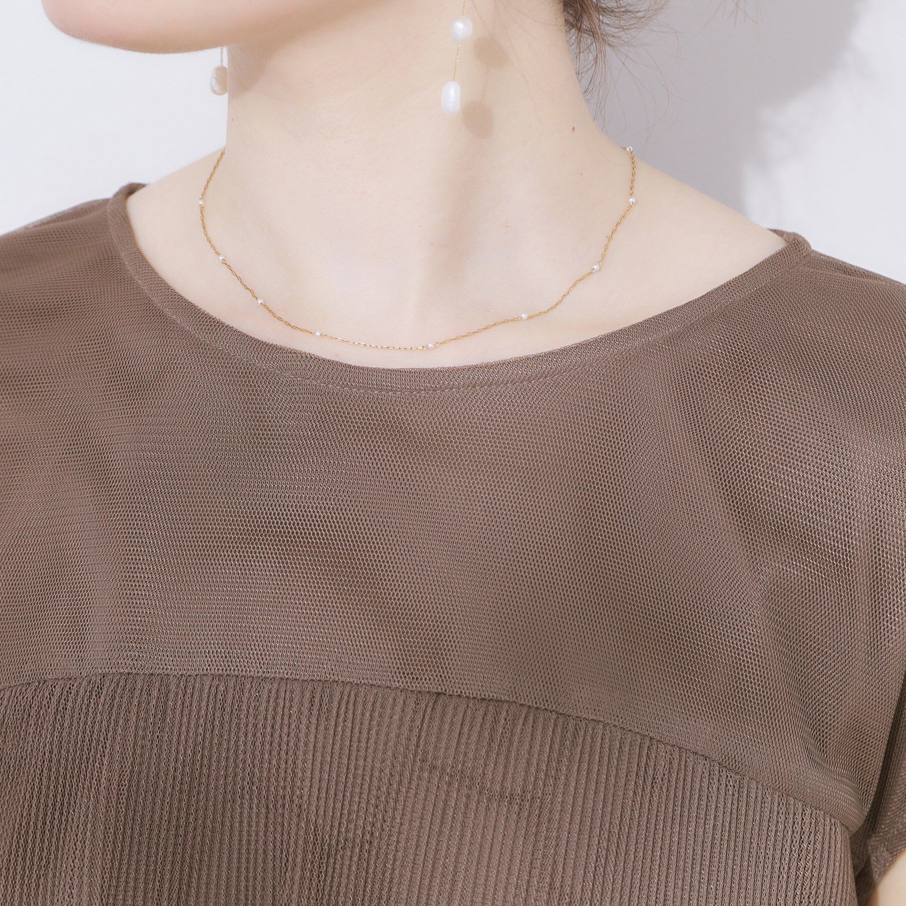 Couture broach「【マシンウォッシャブル・大人可愛い】チュールプリーツチュニック」|Tシャツ・カットソー|