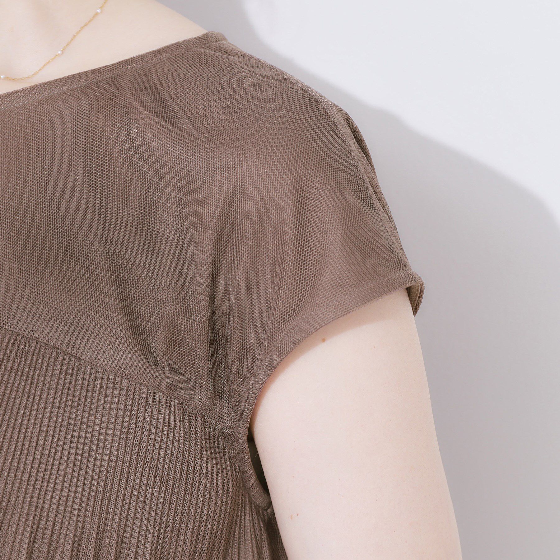 Couture broach「【マシンウォッシャブル・大人可愛い】チュールプリーツチュニック」|Tシャツ・カットソー|