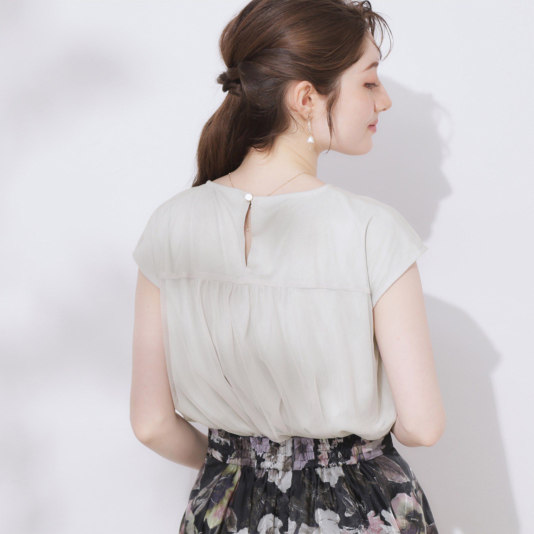 Couture broach「【マシンウォッシャブル・大人可愛い】チュールプリーツチュニック」|Tシャツ・カットソー|