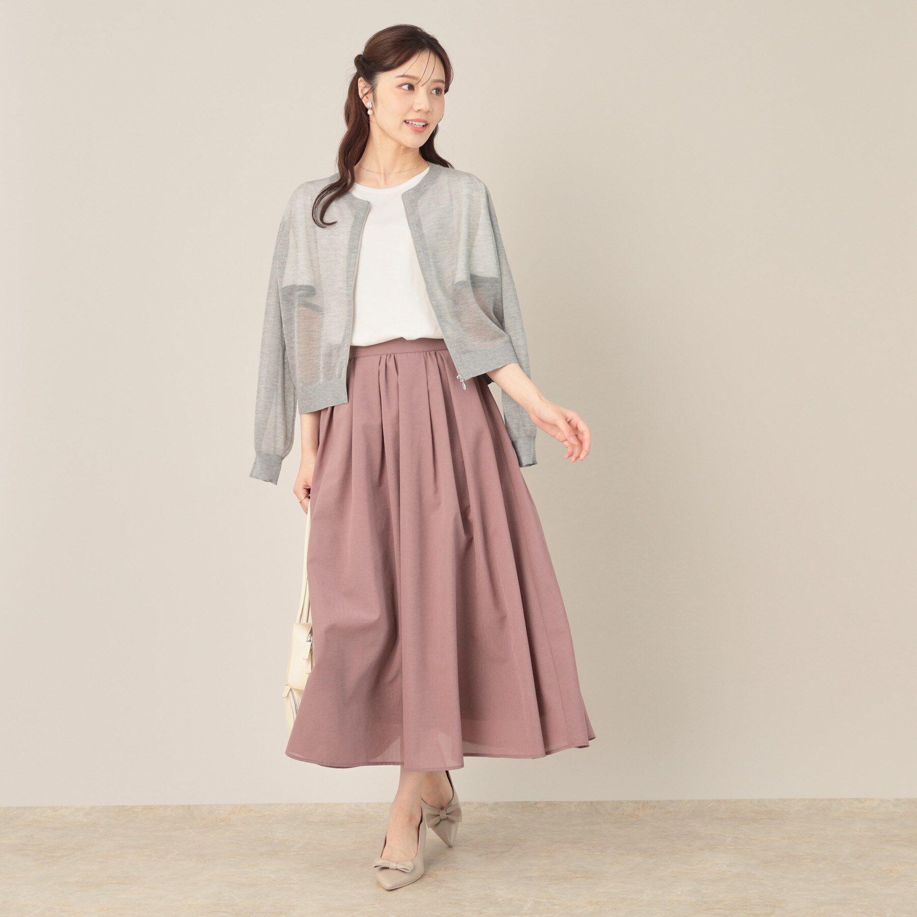 Couture broach「LEVITAシアージップアップブルゾン」|カーディガン|