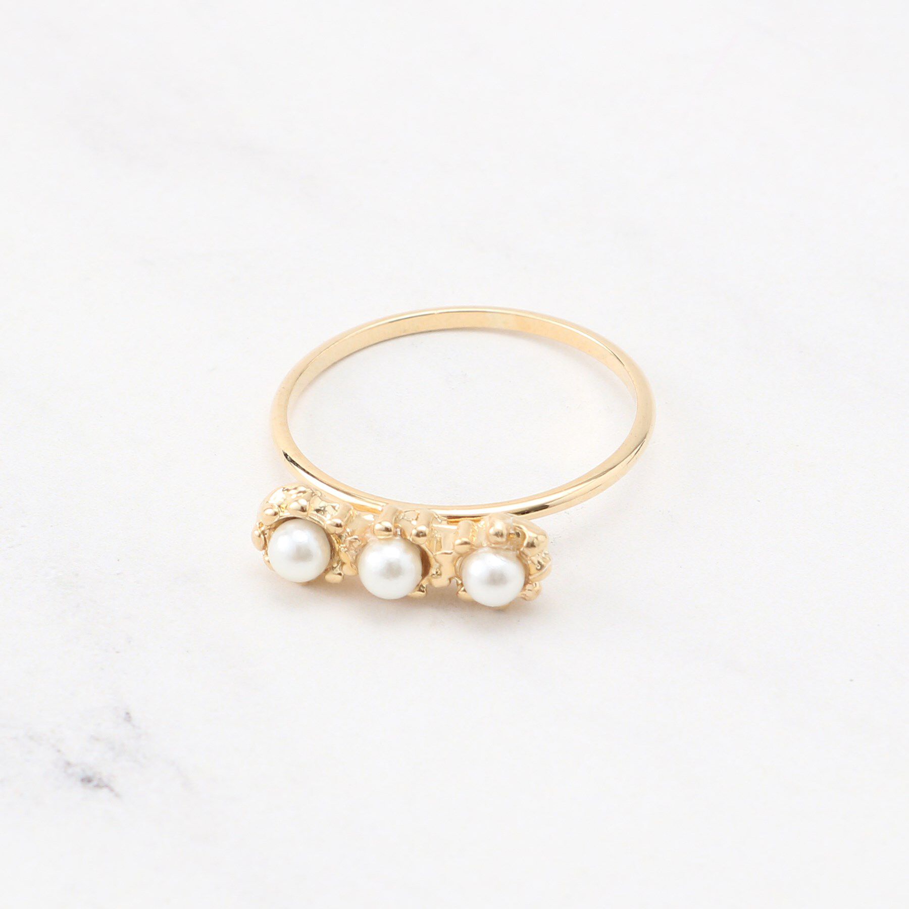 Couture broach「パール調モチーフゴールドリング」|リング|