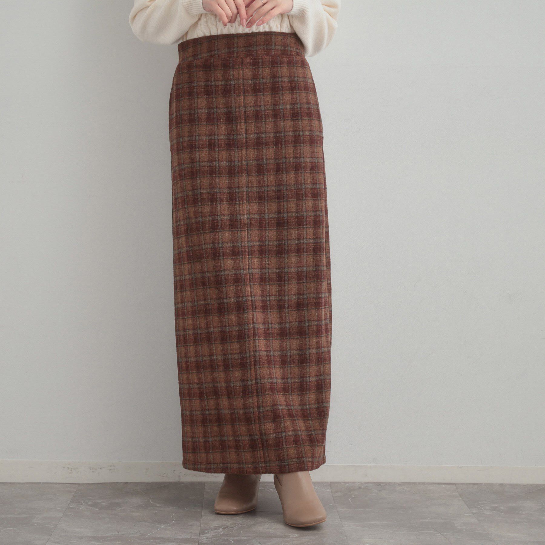 Couture broach「シャギーチェックIラインスカート」|スカート|