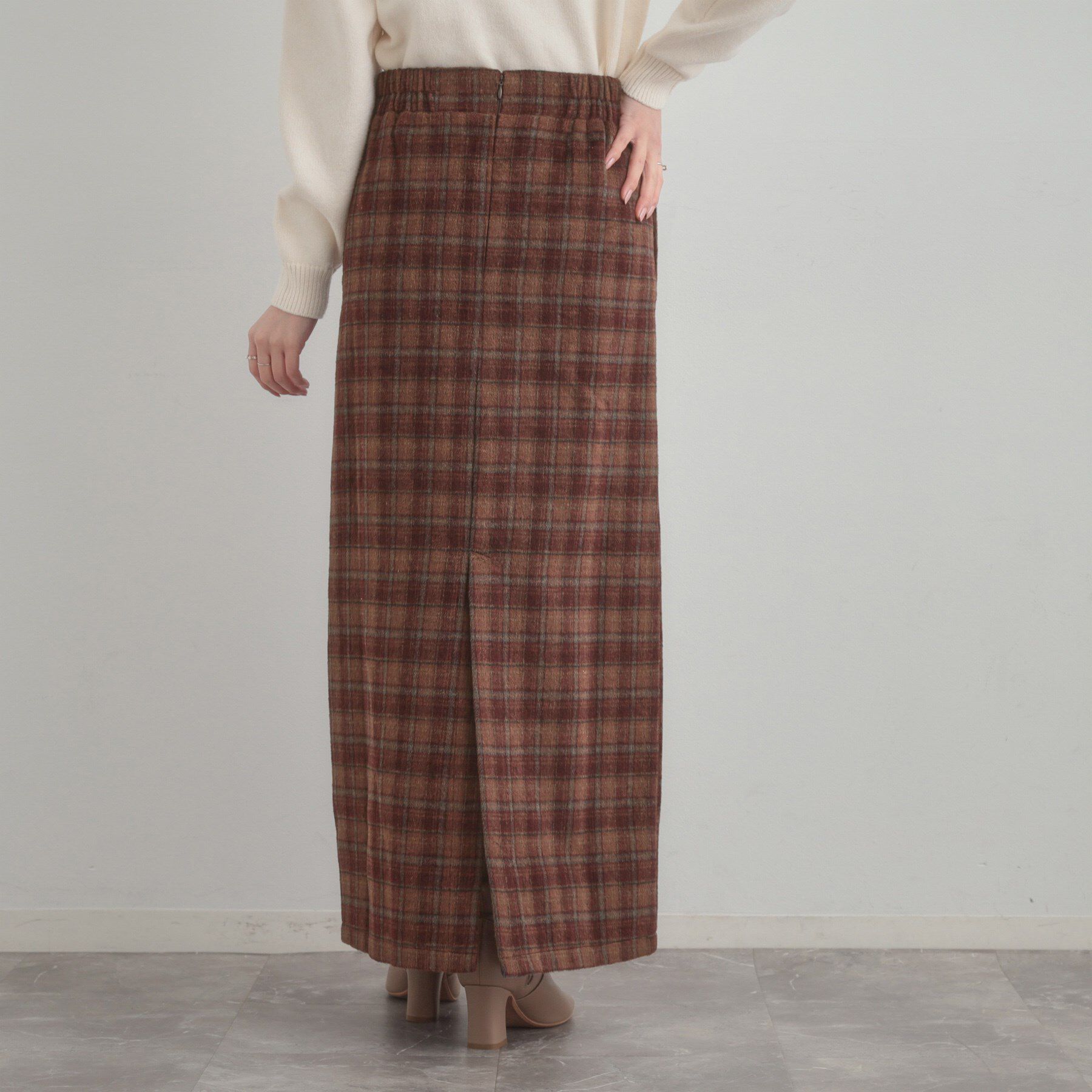 Couture broach「シャギーチェックIラインスカート」|スカート|