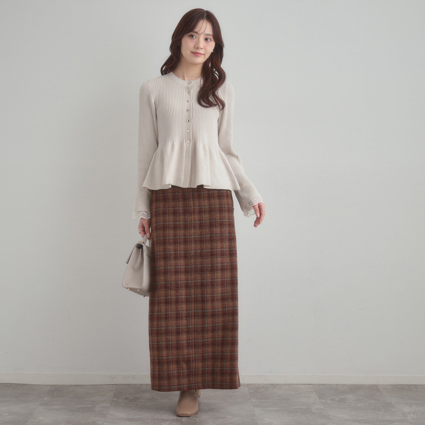 Couture broach「シャギーチェックIラインスカート」|スカート|