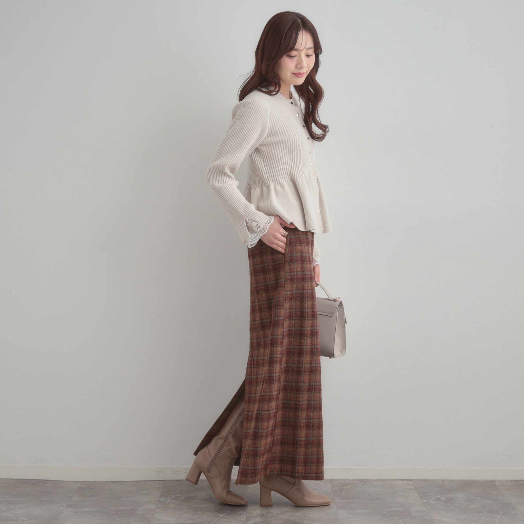 Couture broach「シャギーチェックIラインスカート」|スカート|