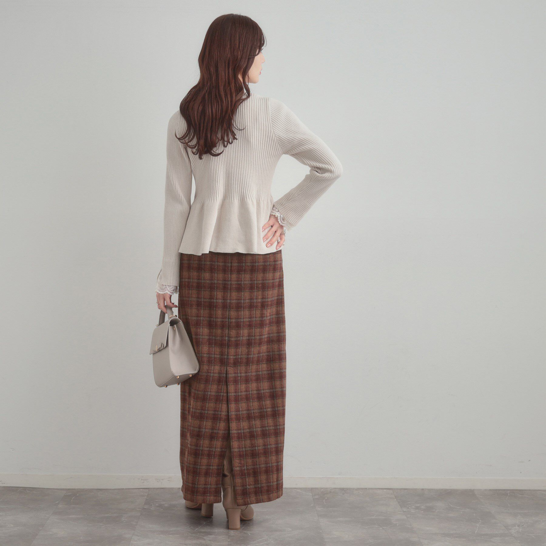 Couture broach「シャギーチェックIラインスカート」|スカート|