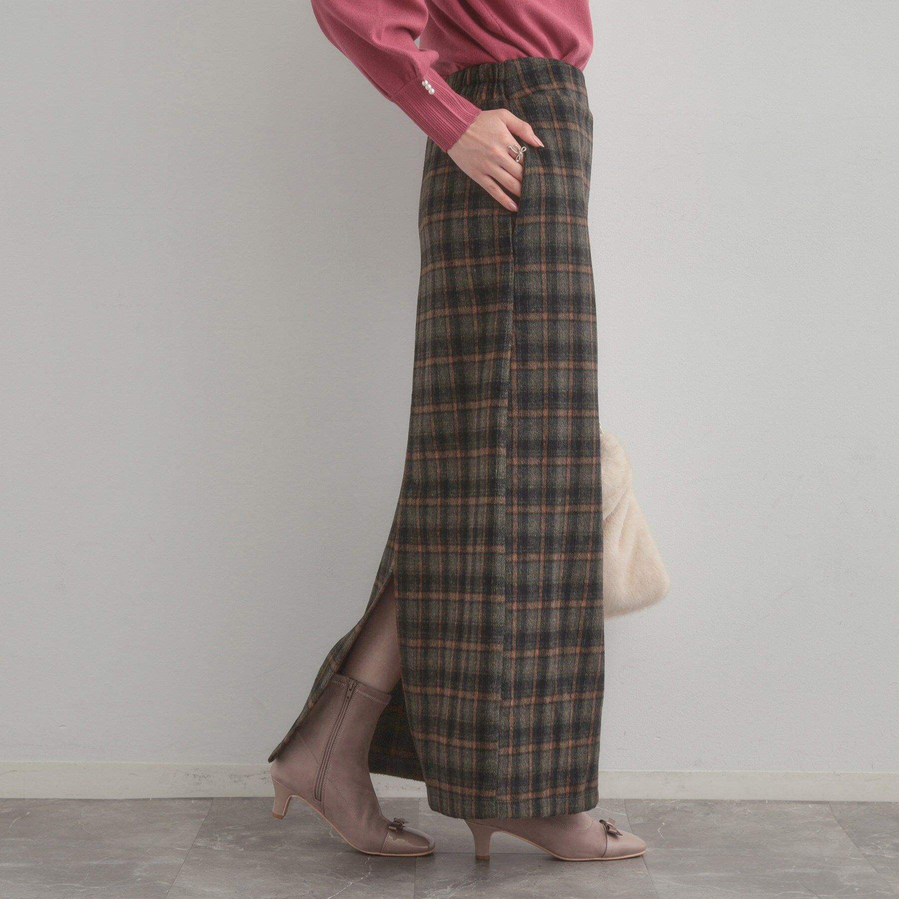 Couture broach「シャギーチェックIラインスカート」|スカート|