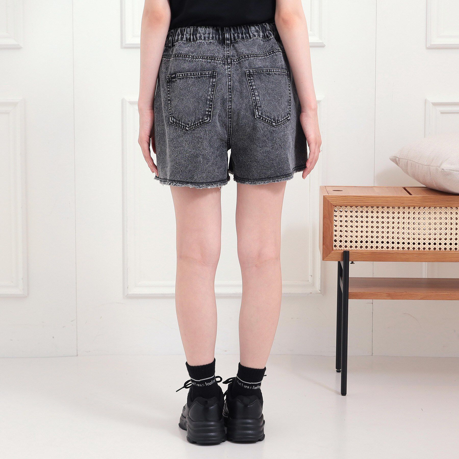 PINK-latte「ダメージショートパンツ」|キュロット|