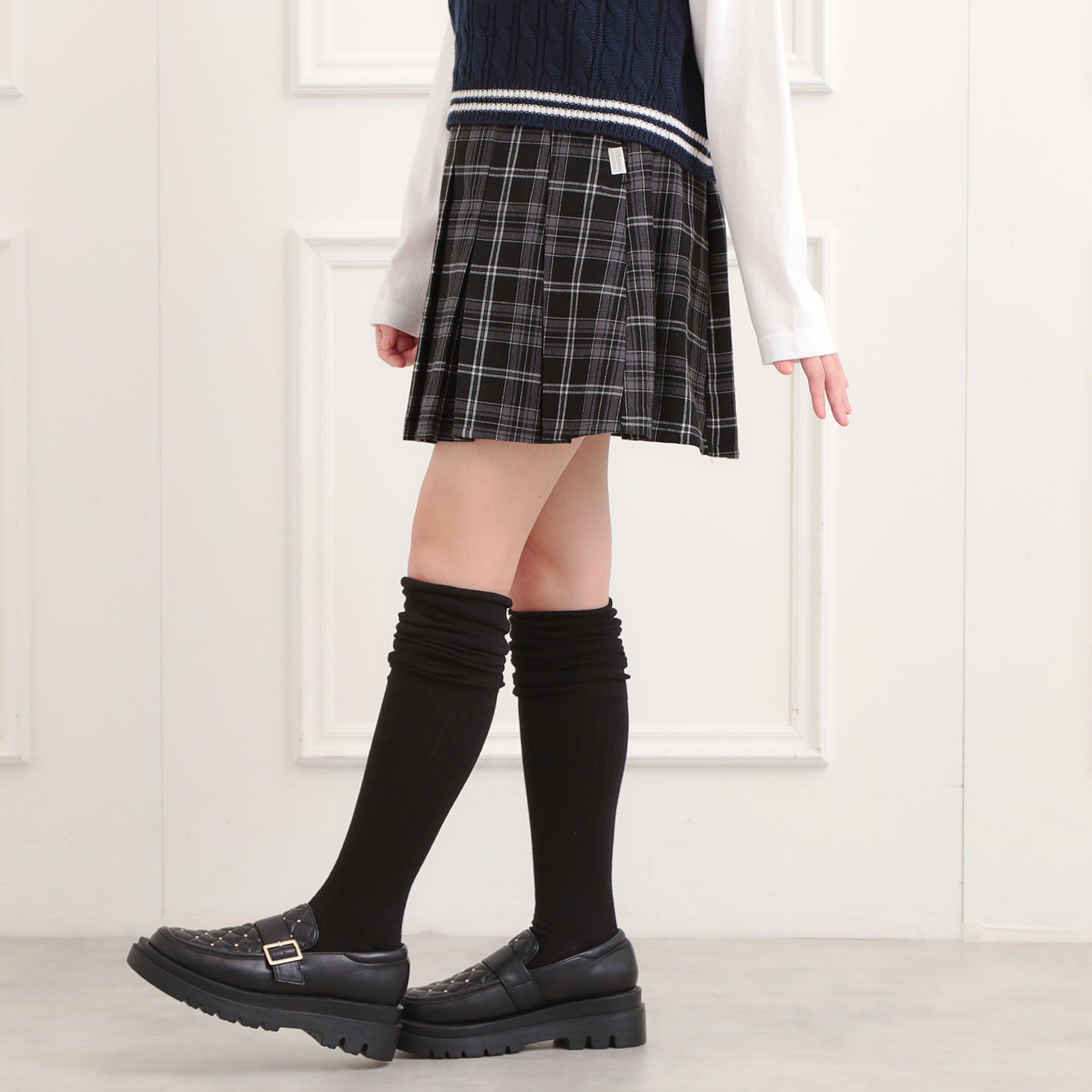 PINK-latte「微起毛プリーツスカート」|スカート|