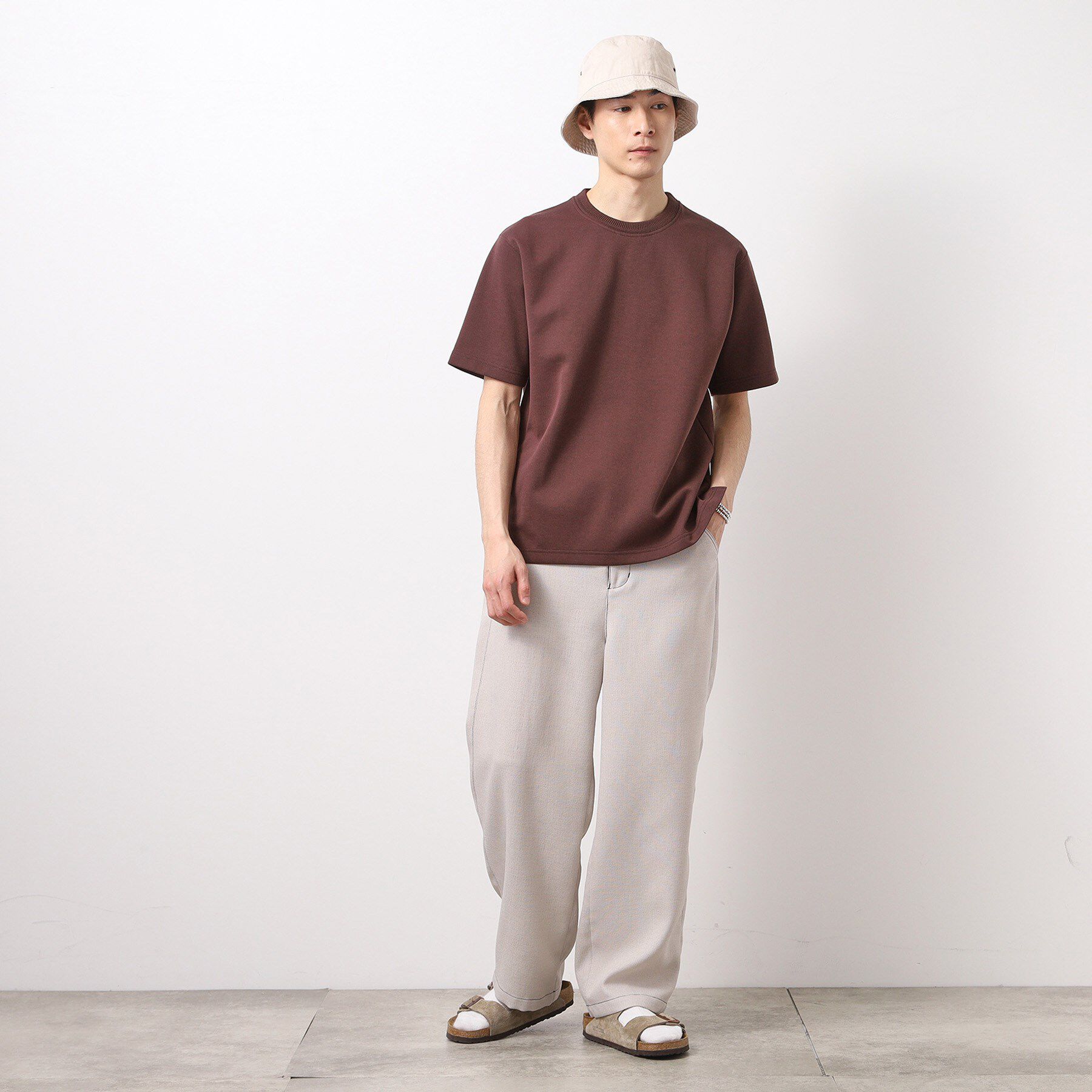 THE SHOP TK「ダブルフェイス半袖Tシャツ　【洗濯機OK】」|Tシャツ・カットソー|