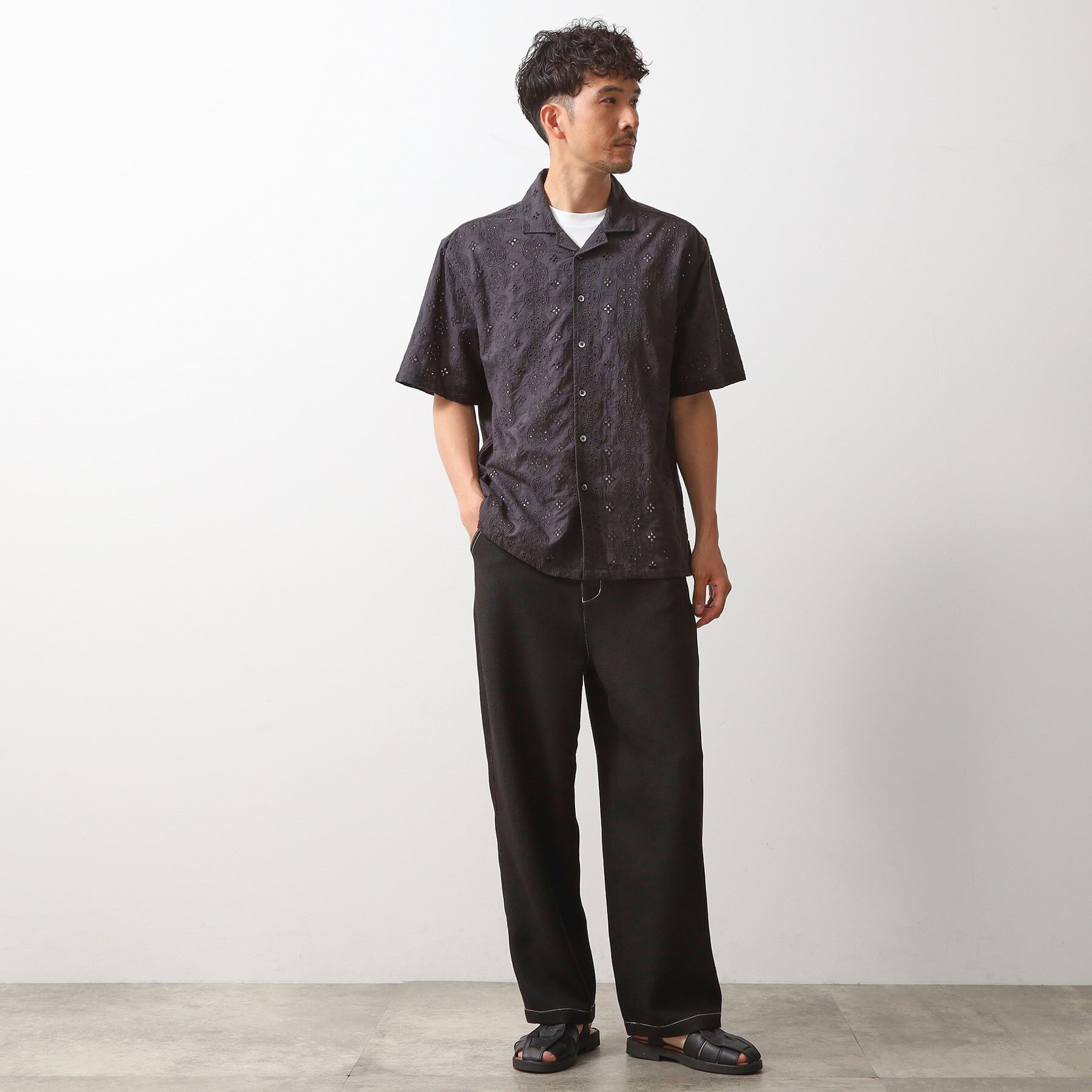 THE SHOP TK「ブッチャー配色ワイドパンツ」|その他|