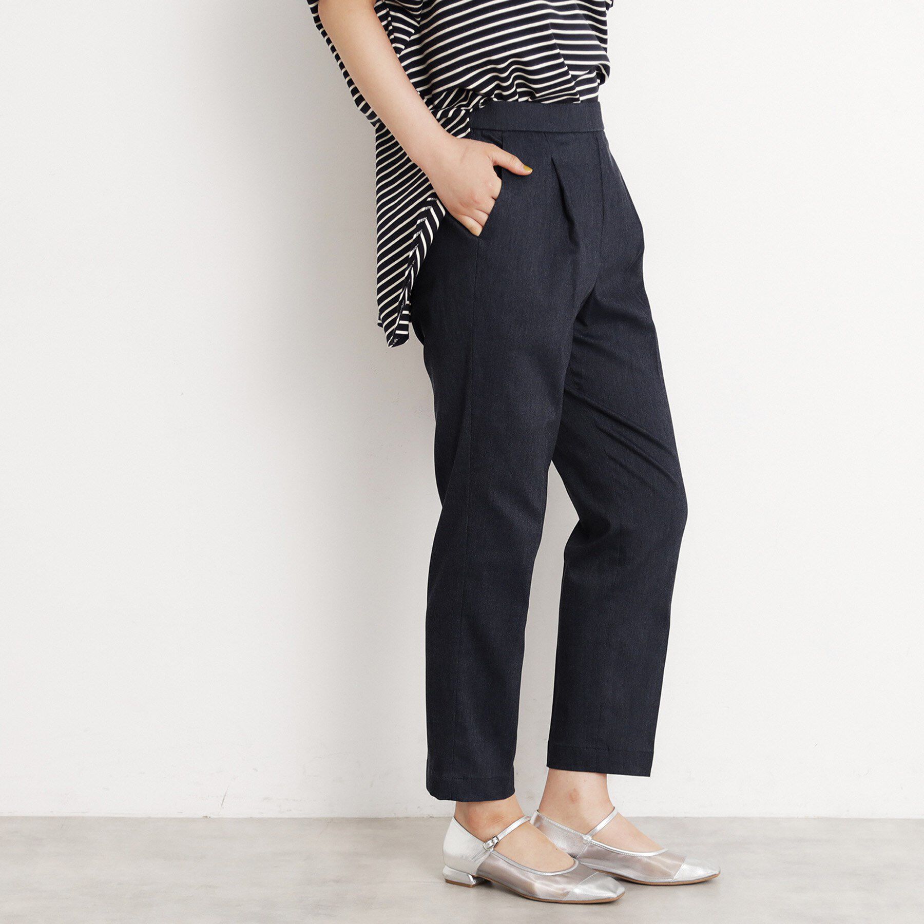 THE SHOP TK「【XS-XLサイズ/美シルエット】ハイパーストレッチテーパードパンツ/接触冷感/洗える」|その他|