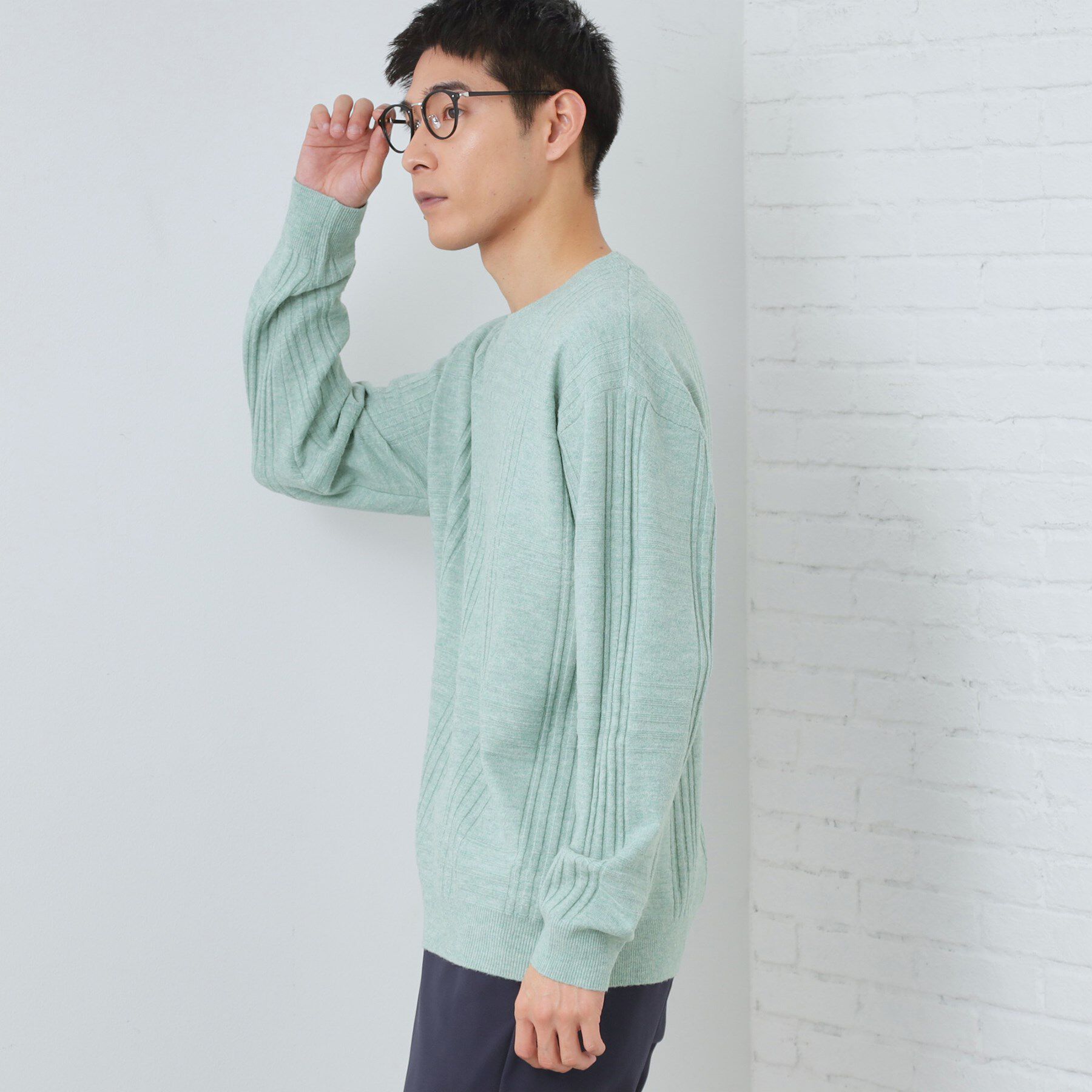 THE SHOP TK「【優しい肌触り】カシミヤタッチ チェックニット　洗濯機OK」|ニット・セーター|