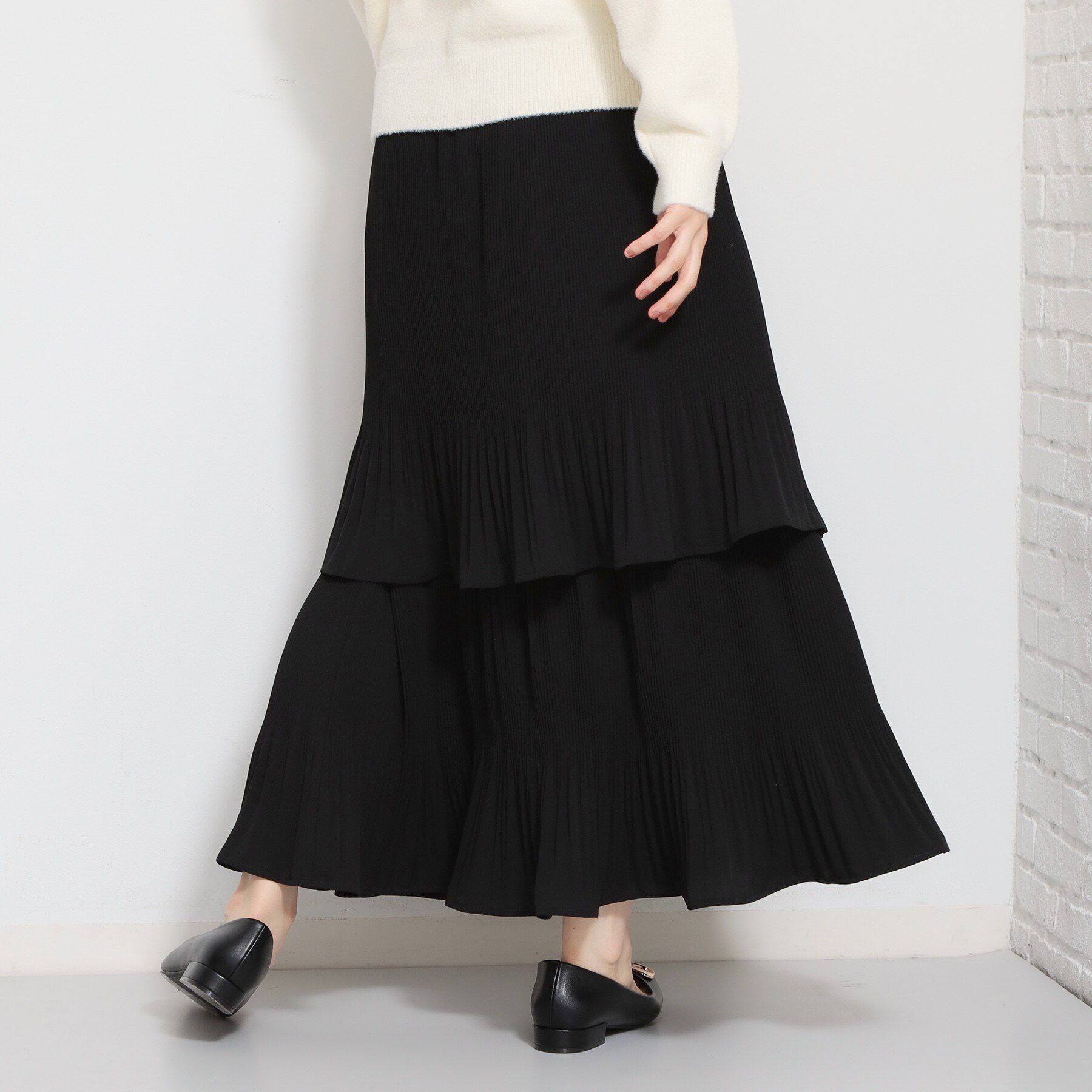 THE SHOP TK「【セレモニーにもカジュアルにも】2段ティアードプリーツスカート」|スカート|