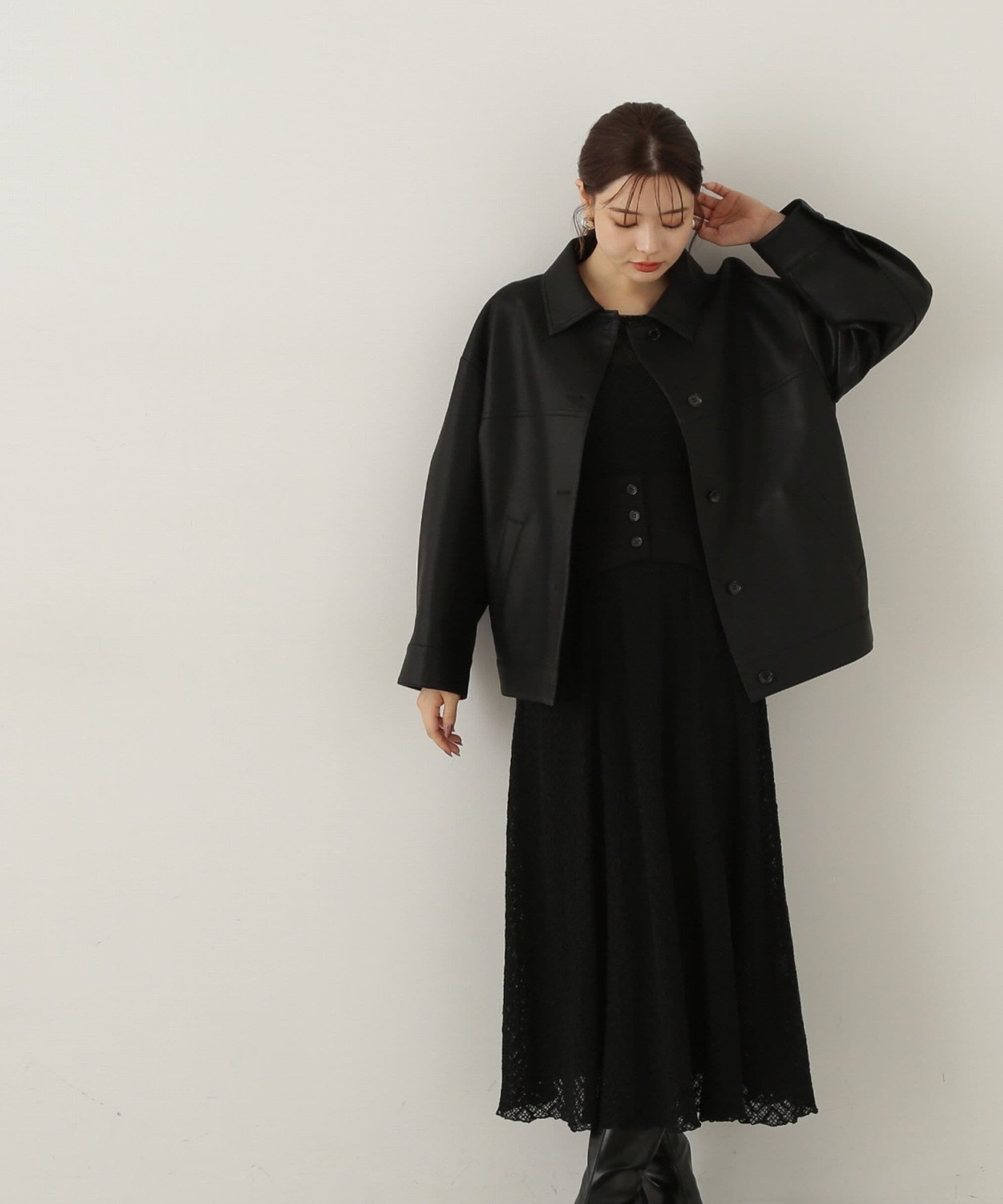 PROPORTION BODY DRESSING「コルセットベルト付きレースワンピース　24AW」|ワンピース|