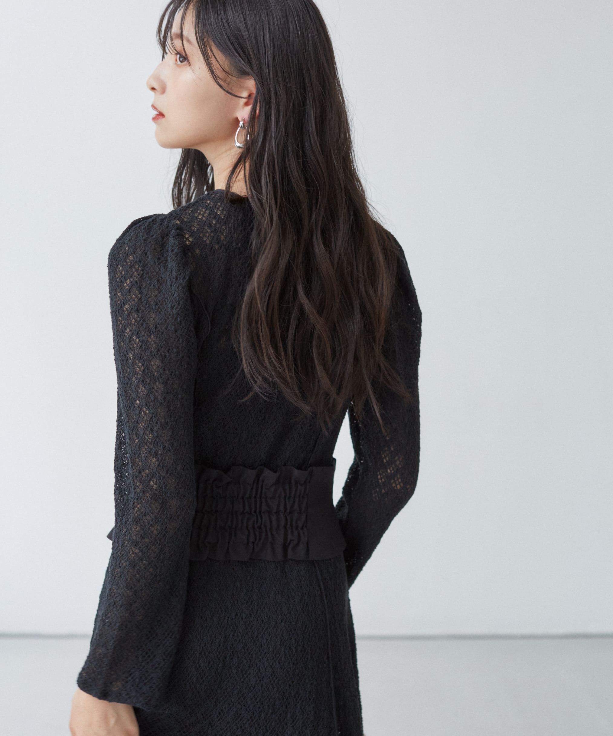 PROPORTION BODY DRESSING「コルセットベルト付きレースワンピース　24AW」|ワンピース|