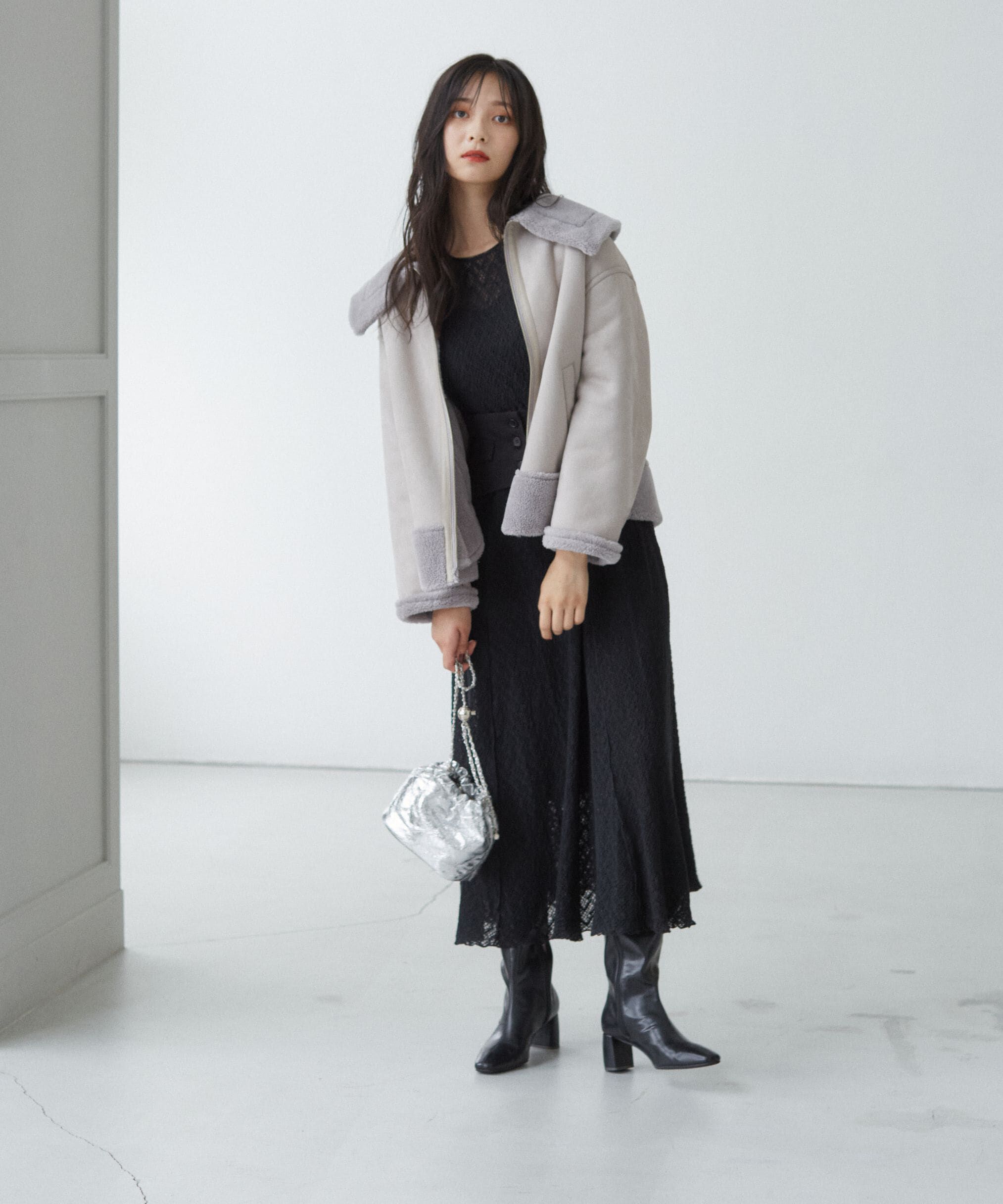 PROPORTION BODY DRESSING「コルセットベルト付きレースワンピース　24AW」|ワンピース|