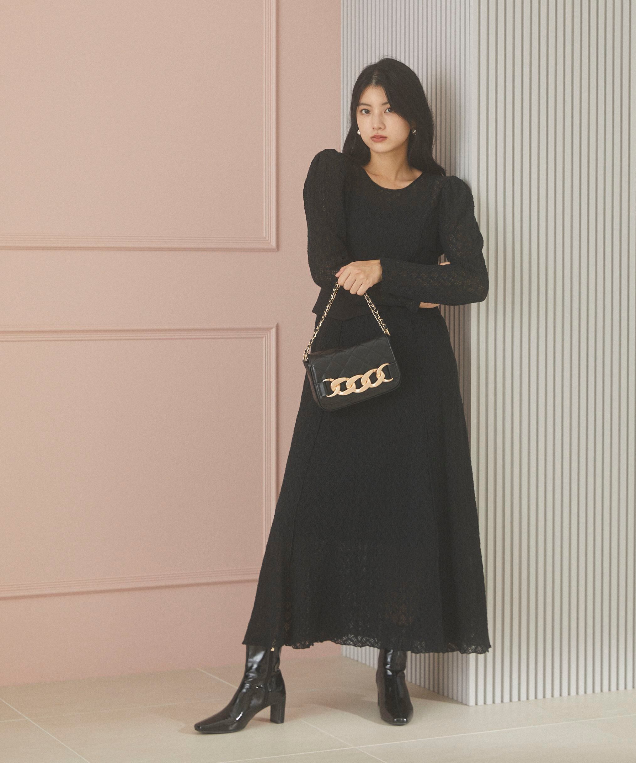 PROPORTION BODY DRESSING「コルセットベルト付きレースワンピース　24AW」|ワンピース|