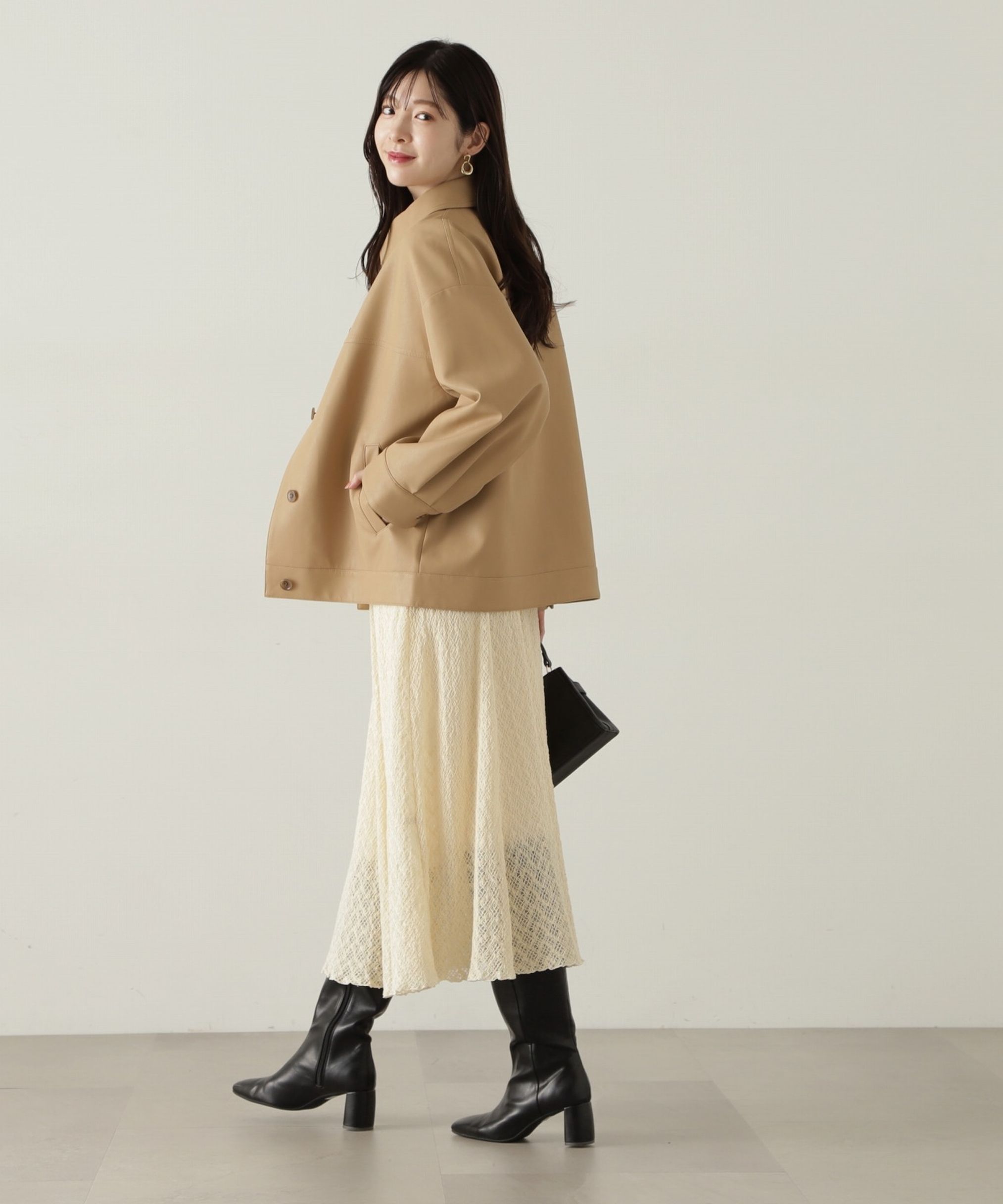 PROPORTION BODY DRESSING「コルセットベルト付きレースワンピース　24AW」|ワンピース|