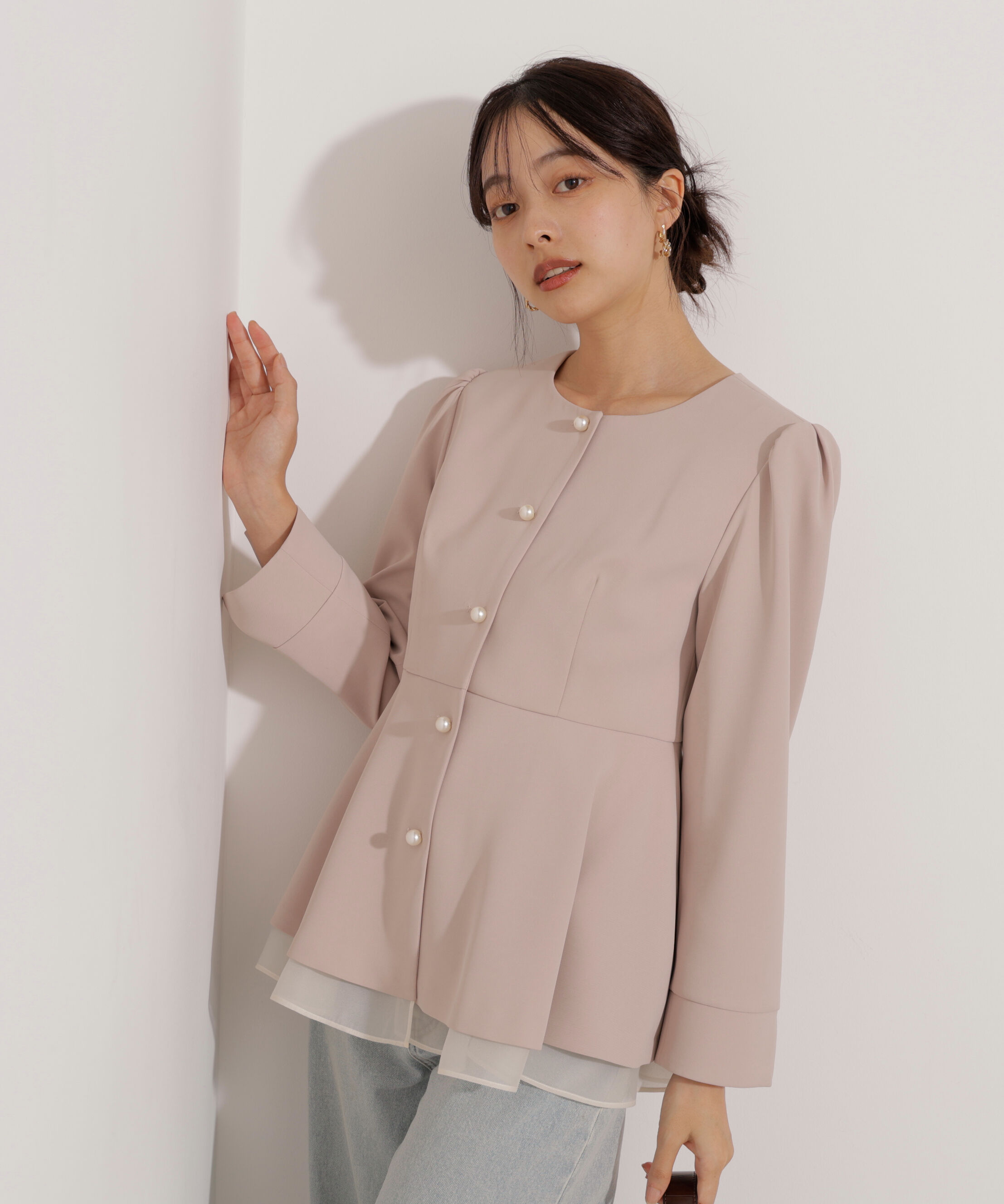 PROPORTION BODY DRESSING「＜セットアップ対応＞ペプラムジャケット」|ブルゾン・スタジャン|