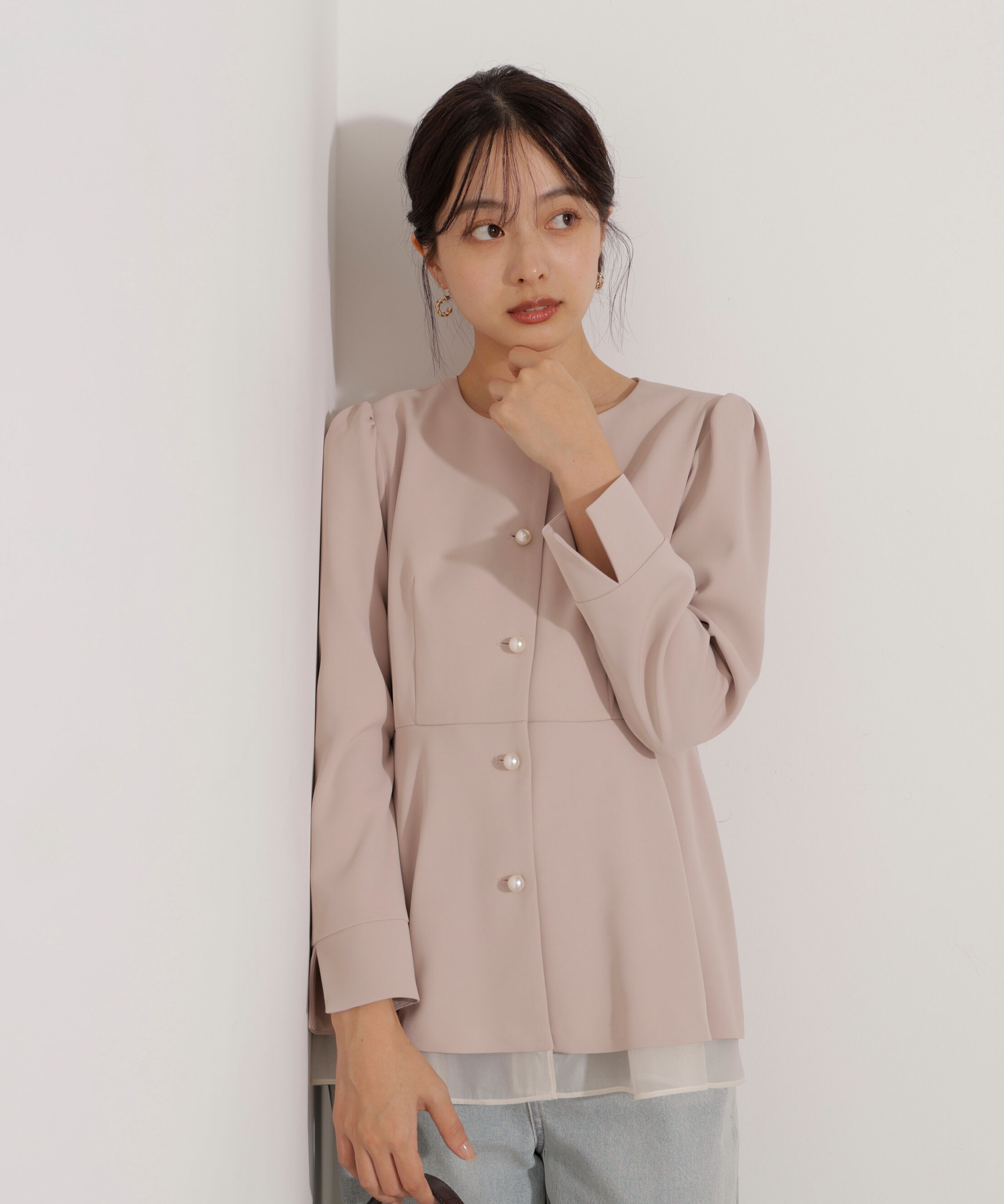 PROPORTION BODY DRESSING「＜セットアップ対応＞ペプラムジャケット」|ブルゾン・スタジャン|