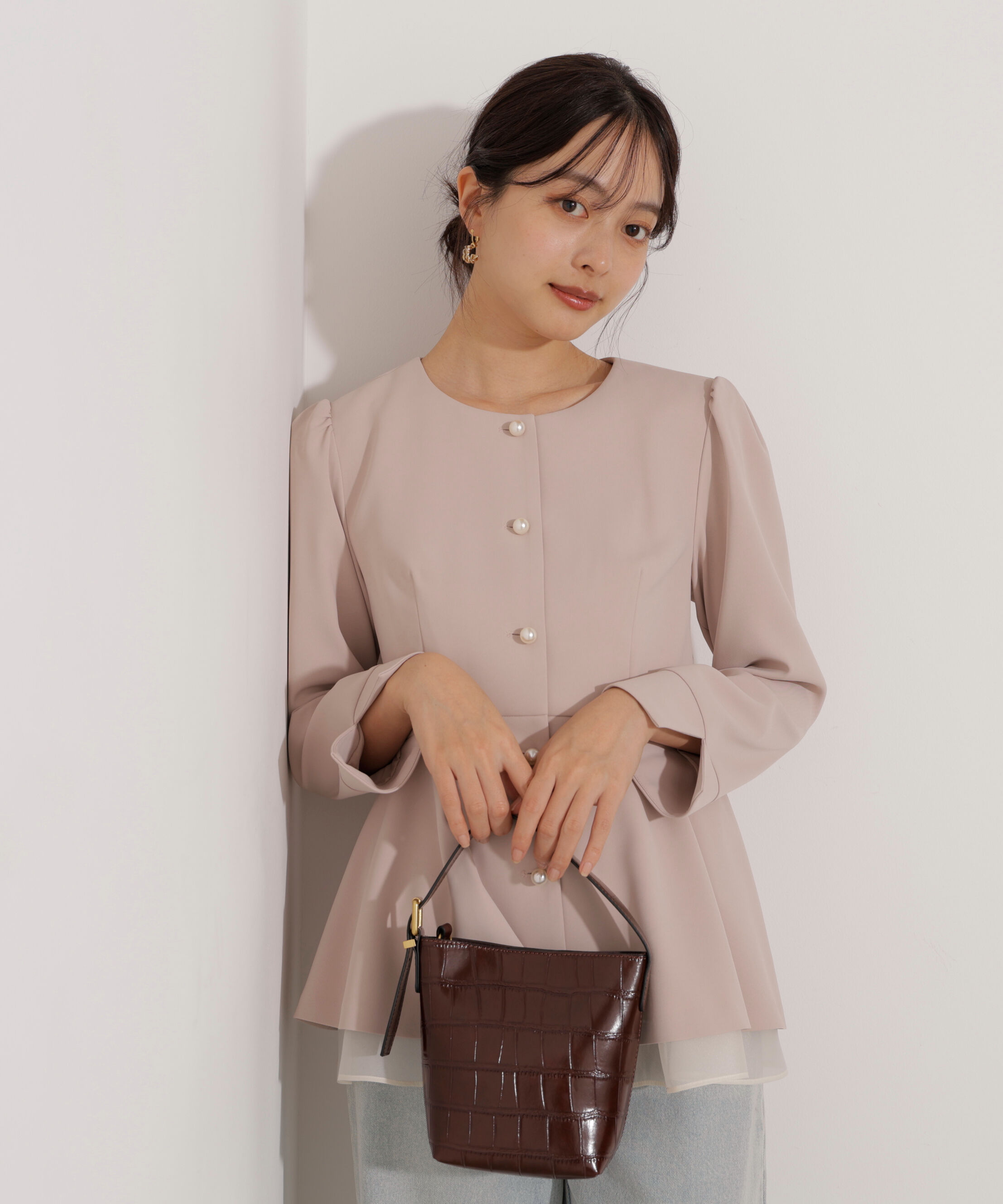 PROPORTION BODY DRESSING「＜セットアップ対応＞ペプラムジャケット」|ブルゾン・スタジャン|