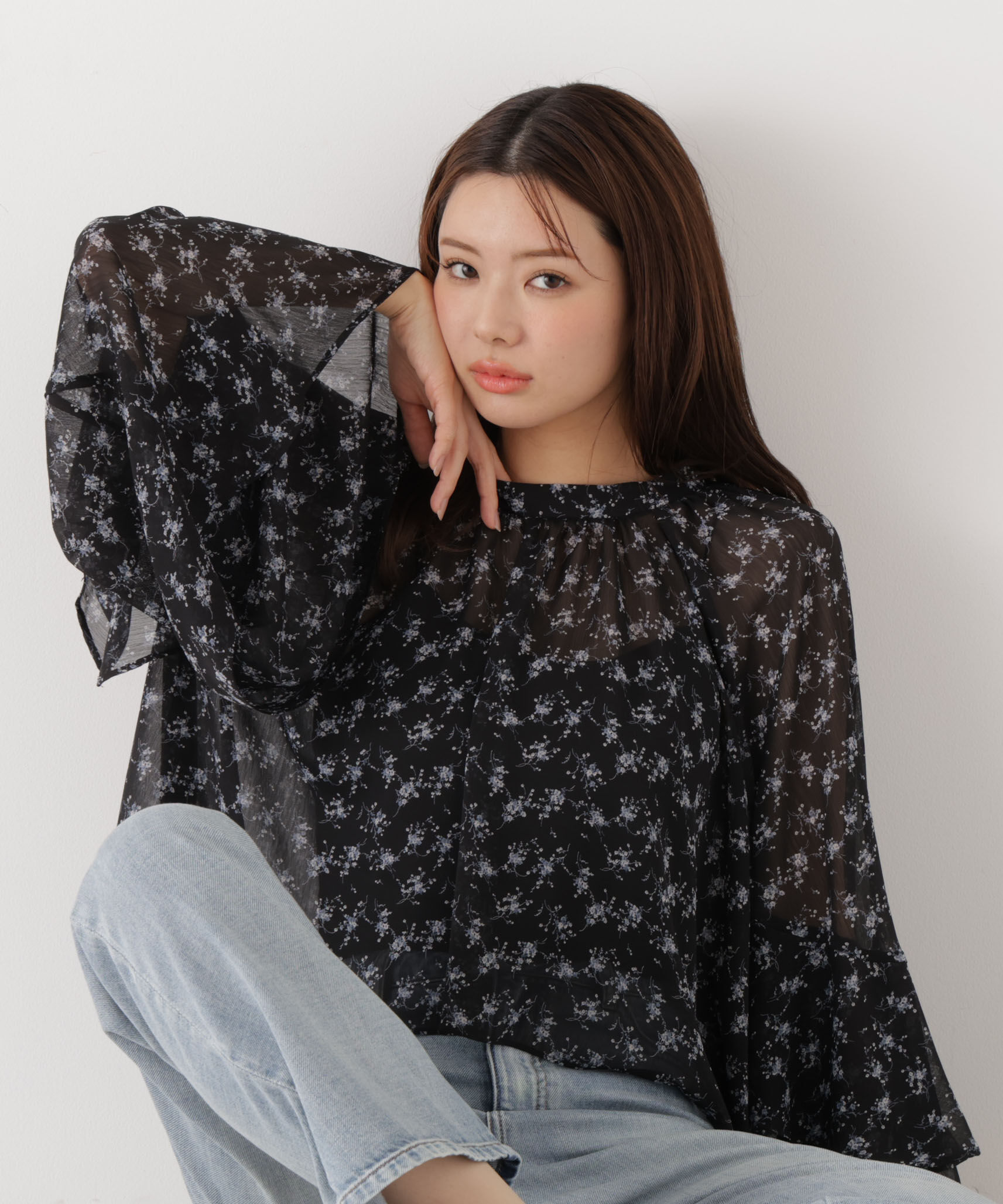 PROPORTION BODY DRESSING「〈a/mie〉ジョーゼットボリュームブラウス　26SS」|シャツ・ブラウス|ブラック