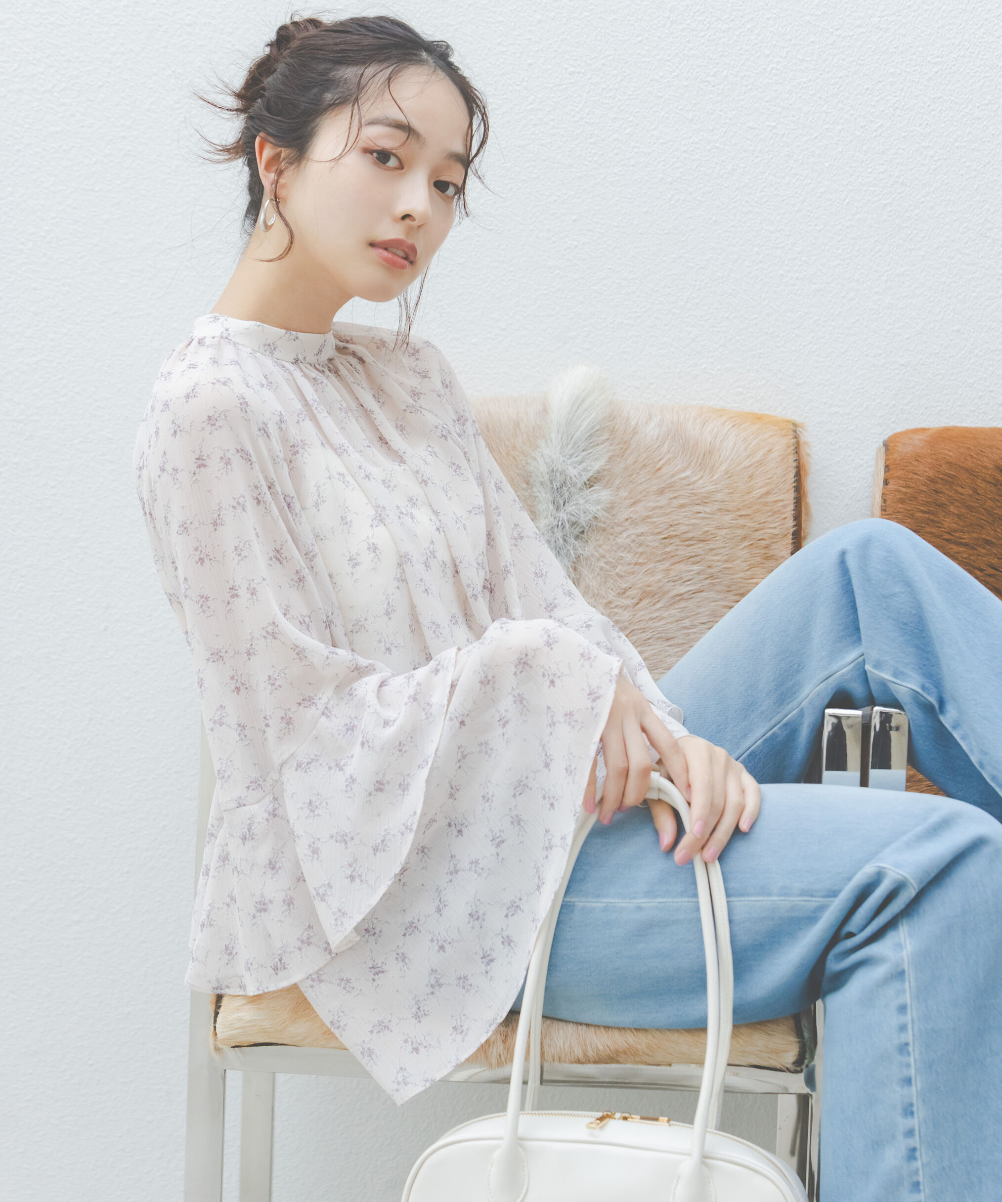 PROPORTION BODY DRESSING「〈a/mie〉ジョーゼットボリュームブラウス　26SS」|シャツ・ブラウス|