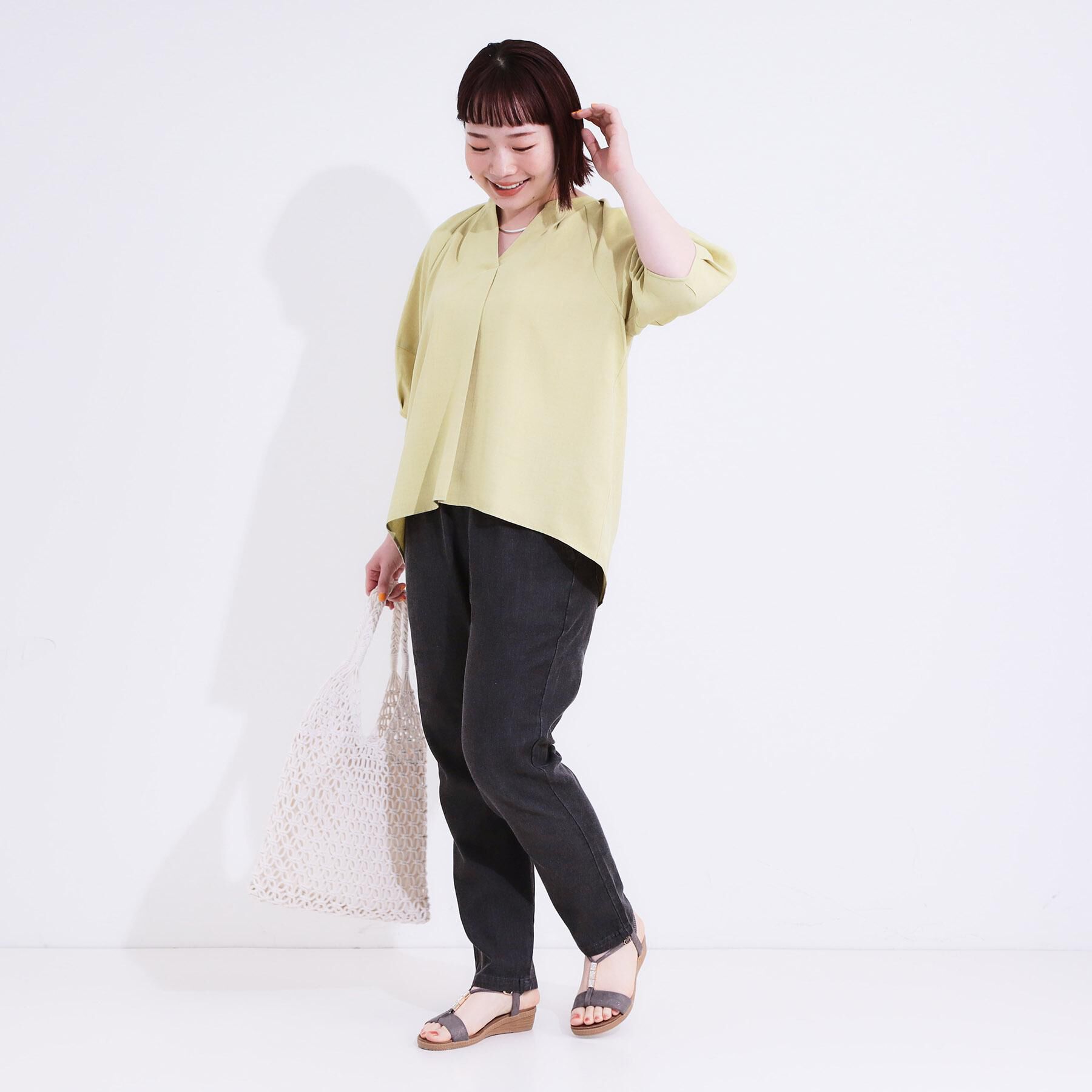 SHOO･LA･RUE「【洗える/SS-3L/美脚シルエット】アクティブ派のデニム イージーテーパードパンツ」|その他|