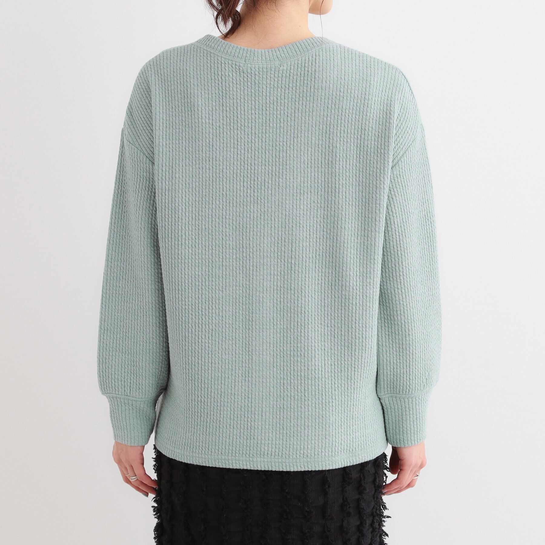 SHOO･LA･RUE「【S-LL】柔らかさが癖になる 凹凸Vネックカーディガン」|カーディガン|