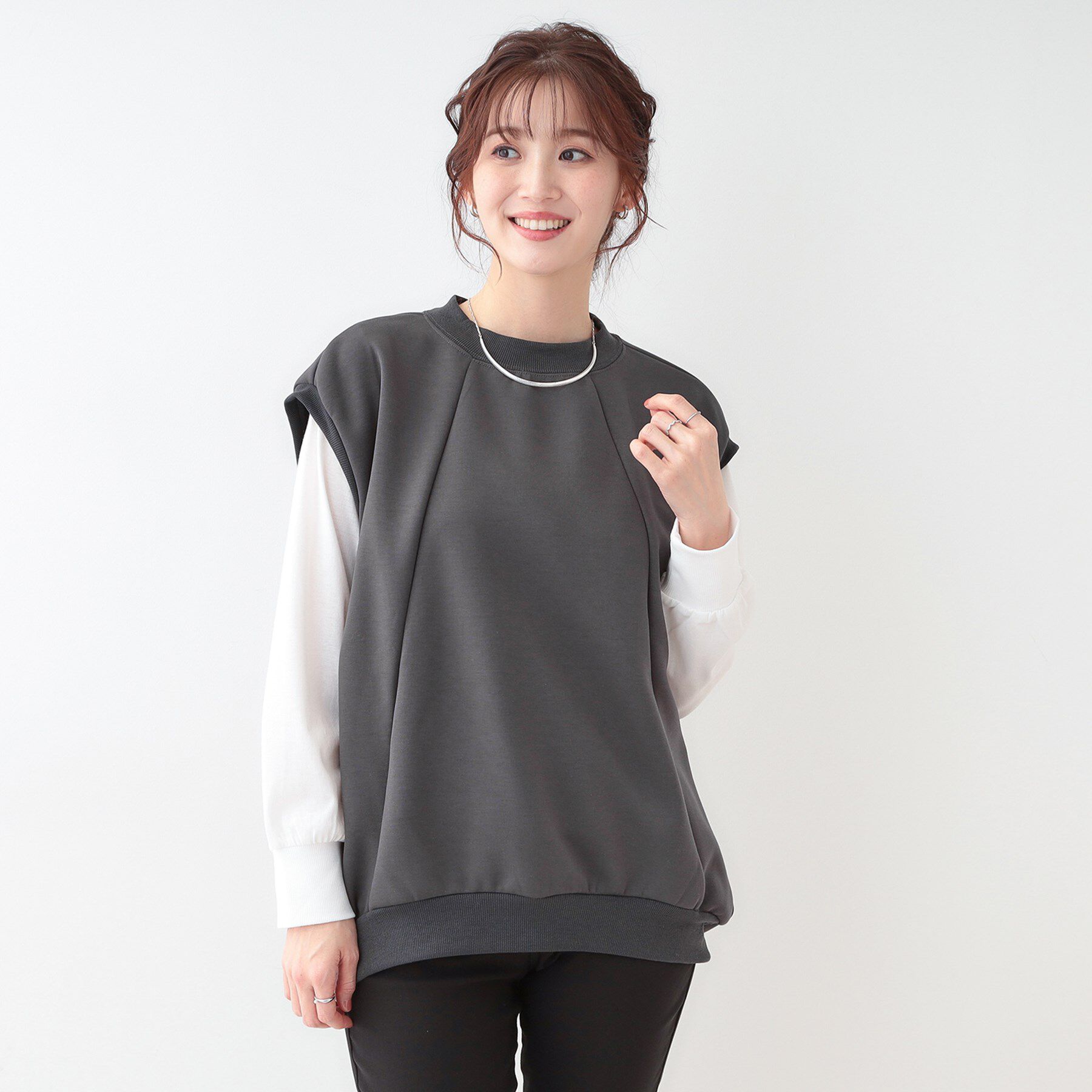 SHOO･LA･RUE「【洗える/S-LL/2点セット】コクーンベストセット」|Tシャツ・カットソー|