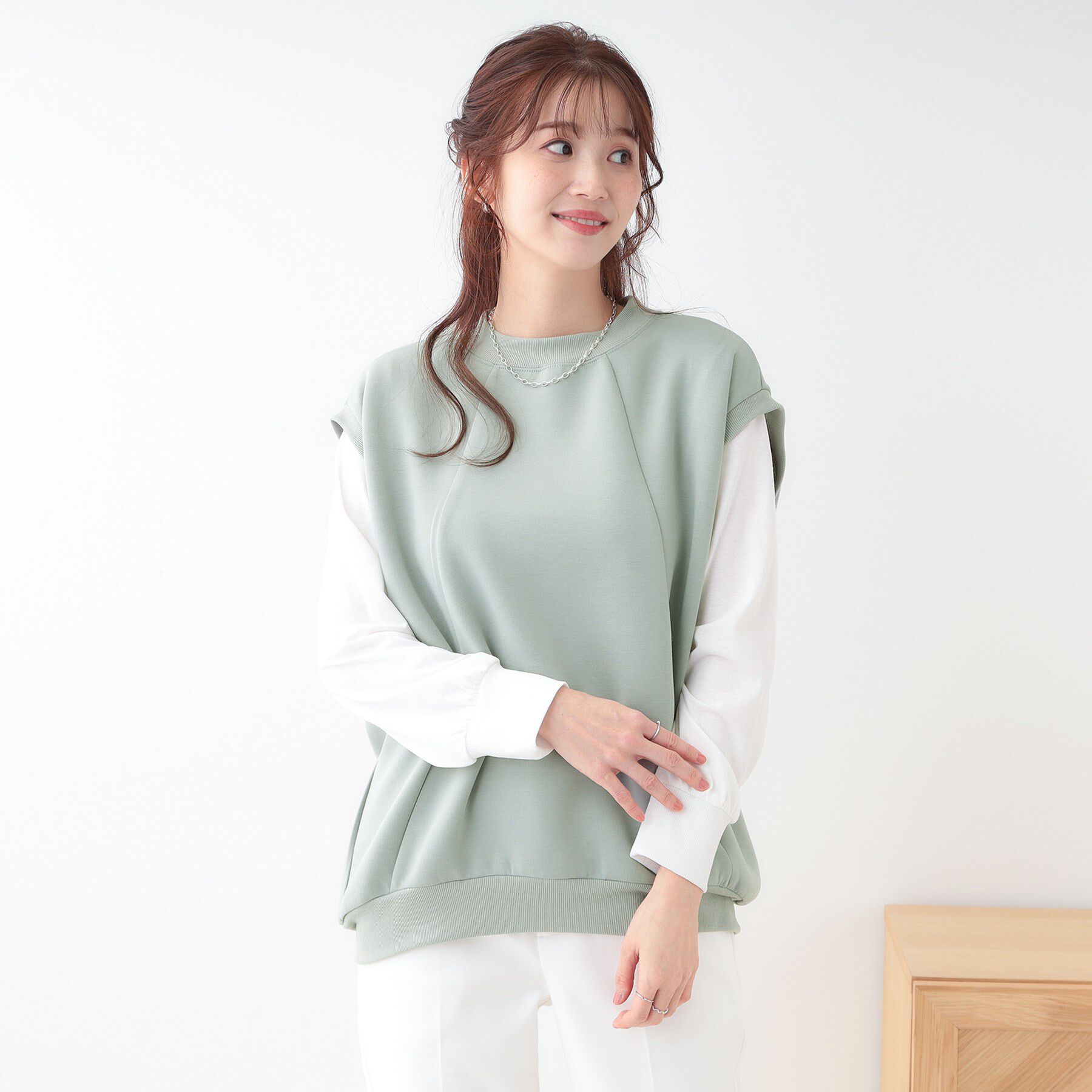 SHOO･LA･RUE「【洗える/S-LL/2点セット】コクーンベストセット」|Tシャツ・カットソー|