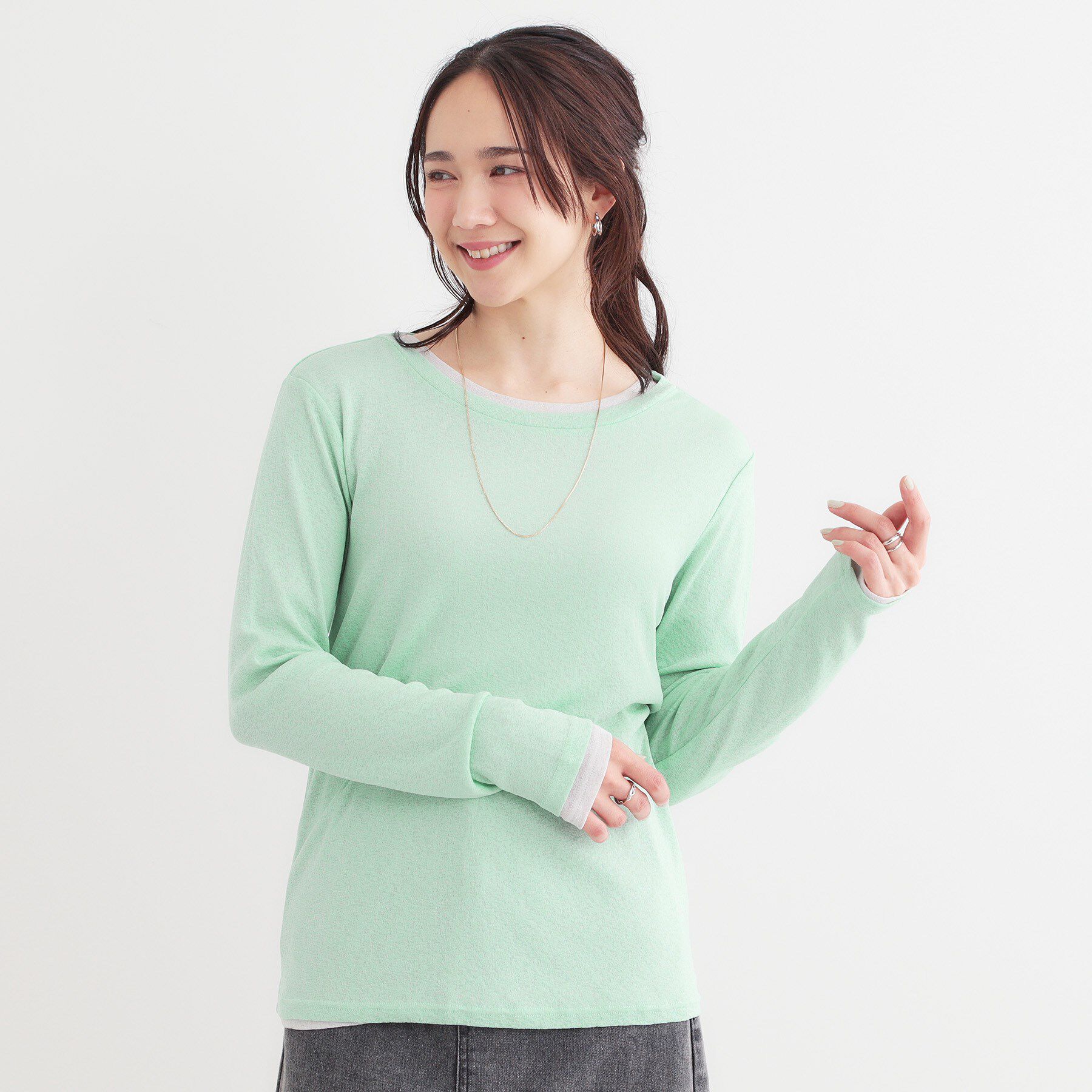 SHOO･LA･RUE「【洗える/S-LL/2点セット】1セットあると便利 シアーレイヤードロンTセット」|その他|