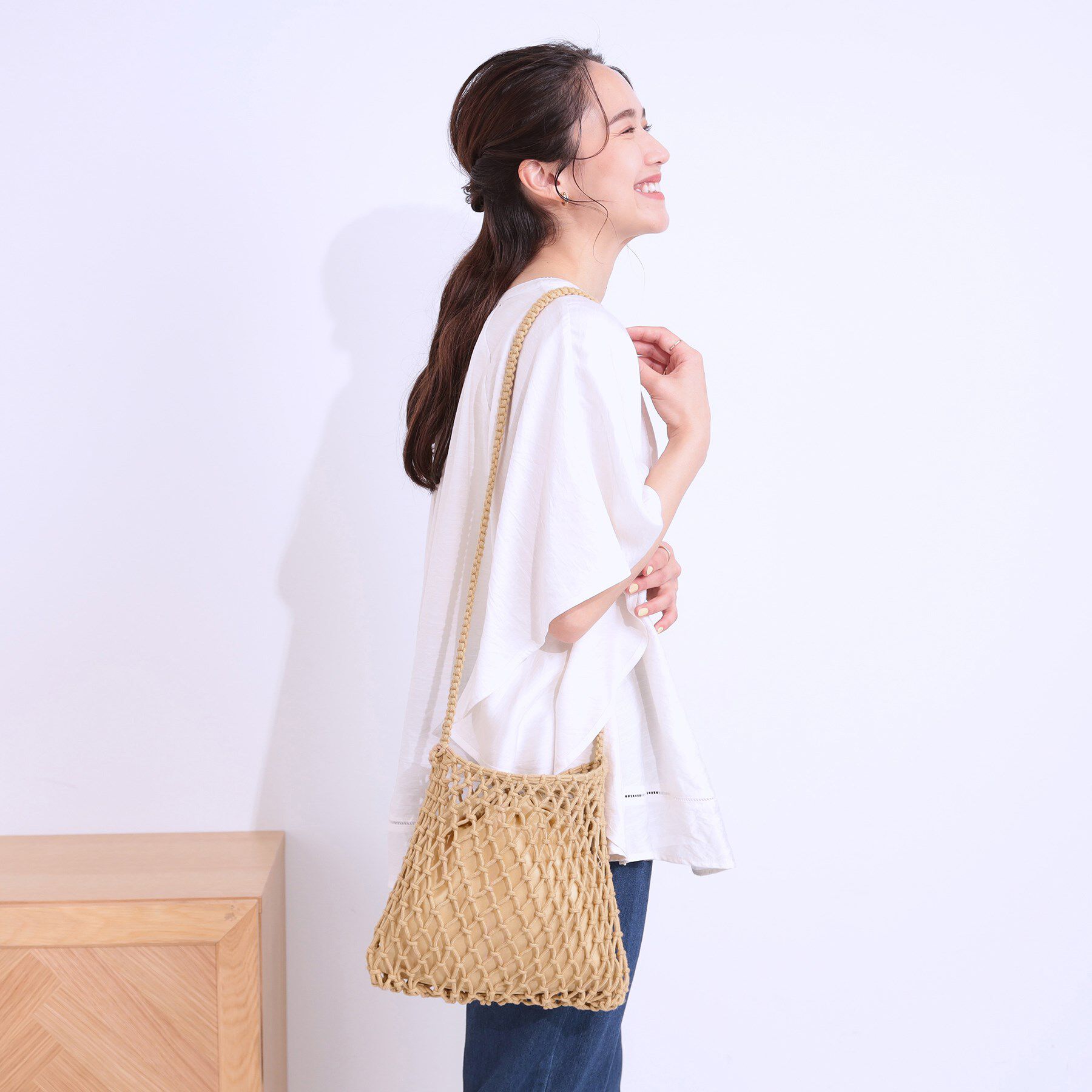 SHOO･LA･RUE「マクラメショルダーバッグ」|ショルダー・メッセンジャー|キャメルブラウン(0