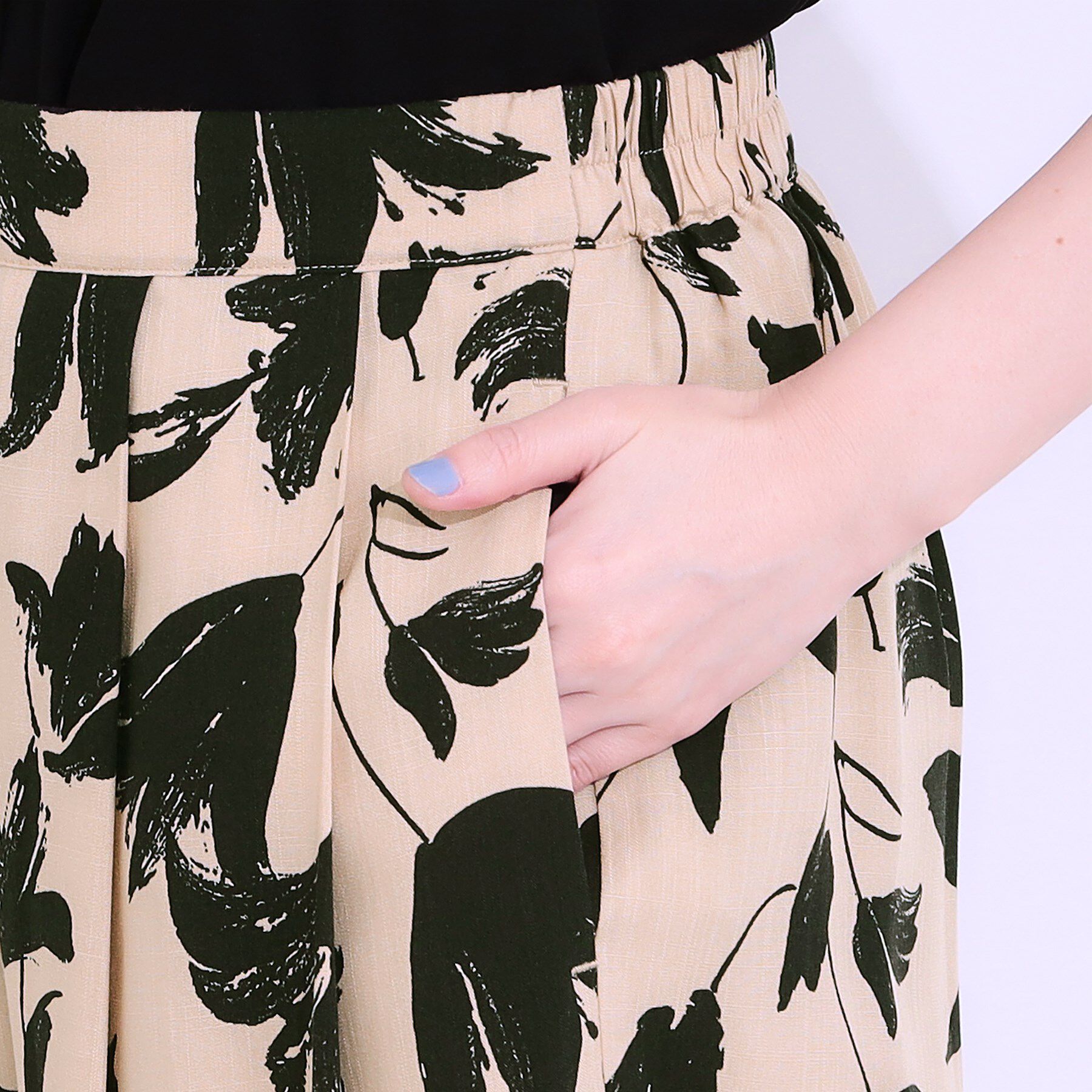 SHOO･LA･RUE「【S-LL/ひんやり】いつものコーデを華やかに 柄アソート 麻調ガウチョパンツ」|その他|