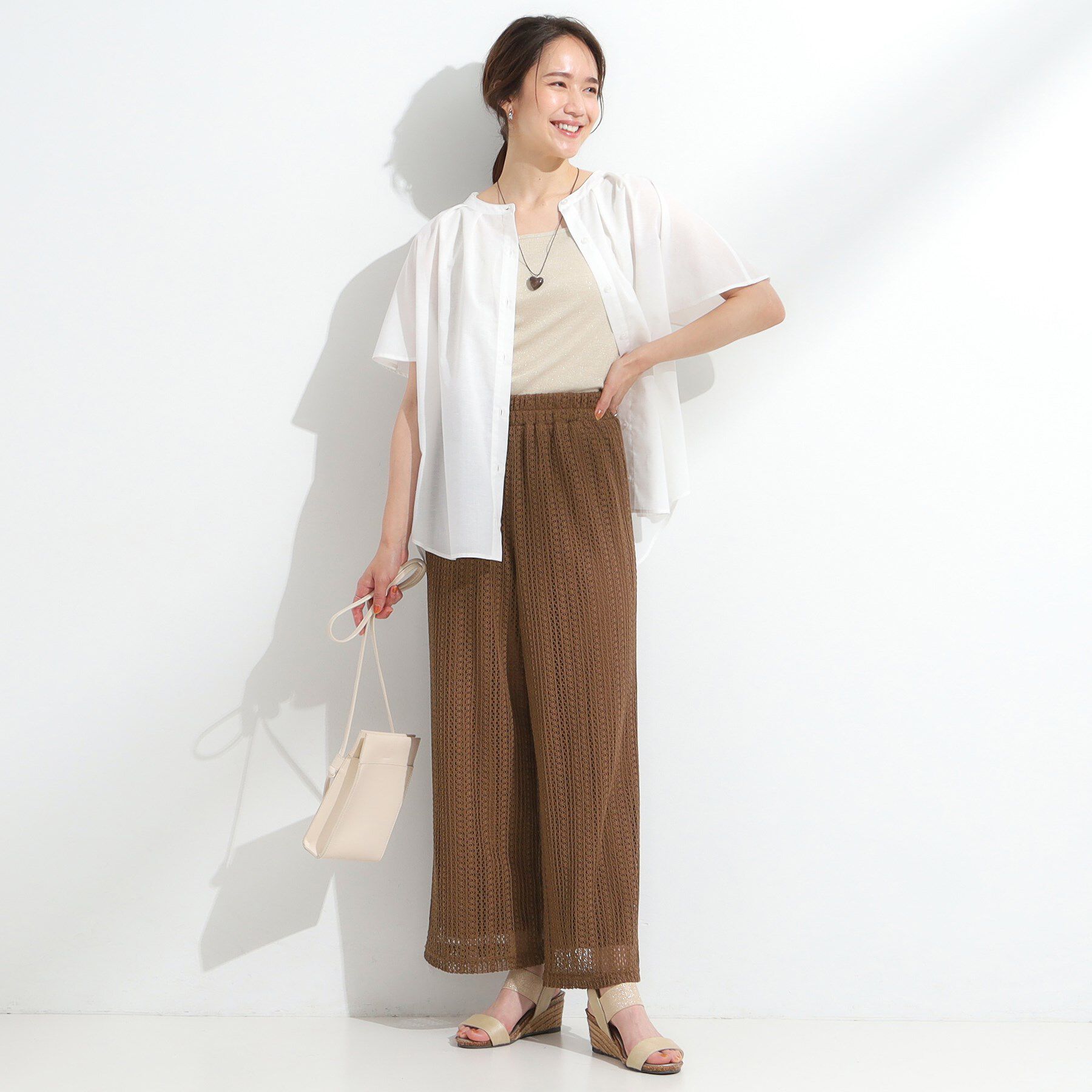 SHOO･LA･RUE「【S-LL】クロシェ風レースイージーワイドパンツ」|その他|