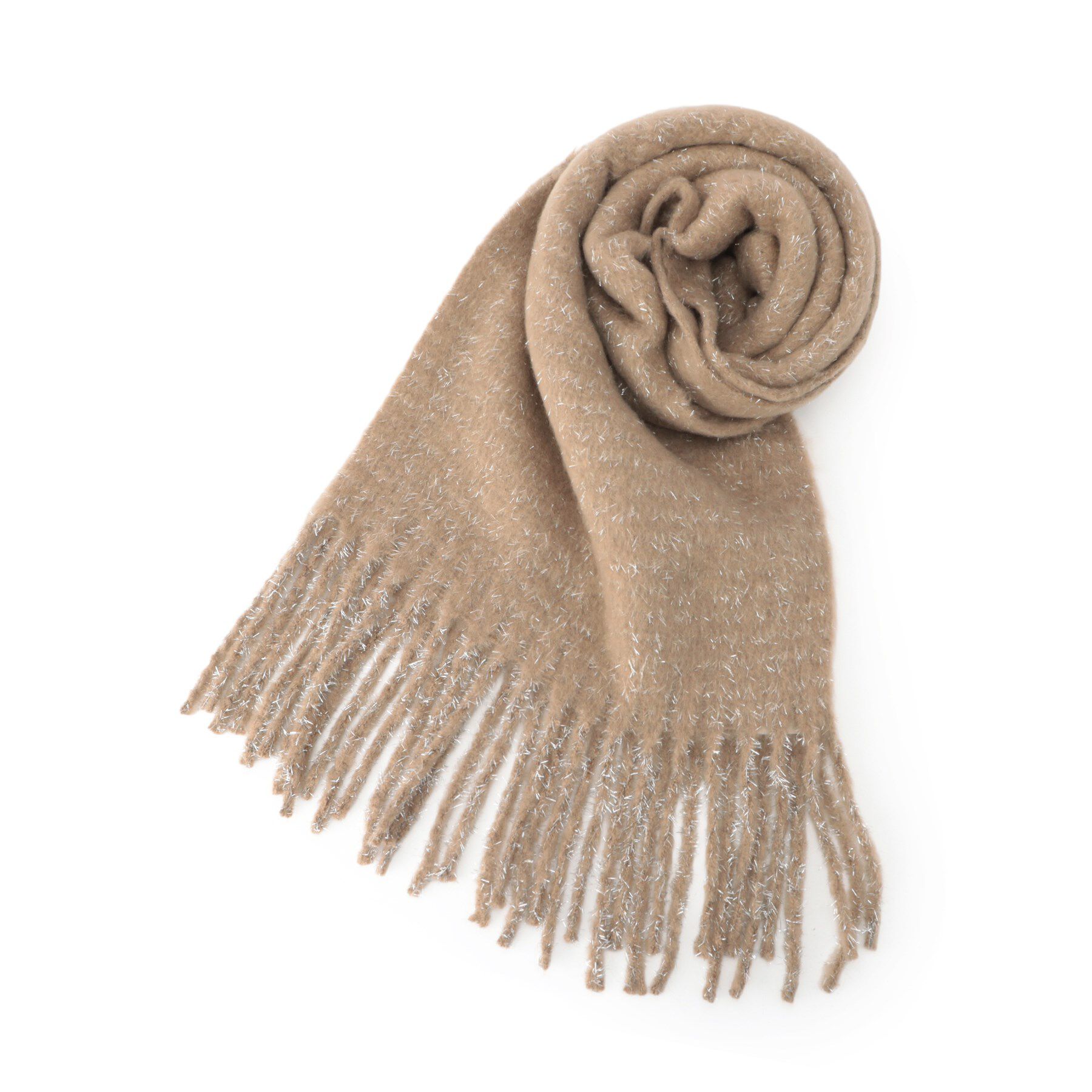 SHOO･LA･RUE「太フリンジラメストール」|ストール|